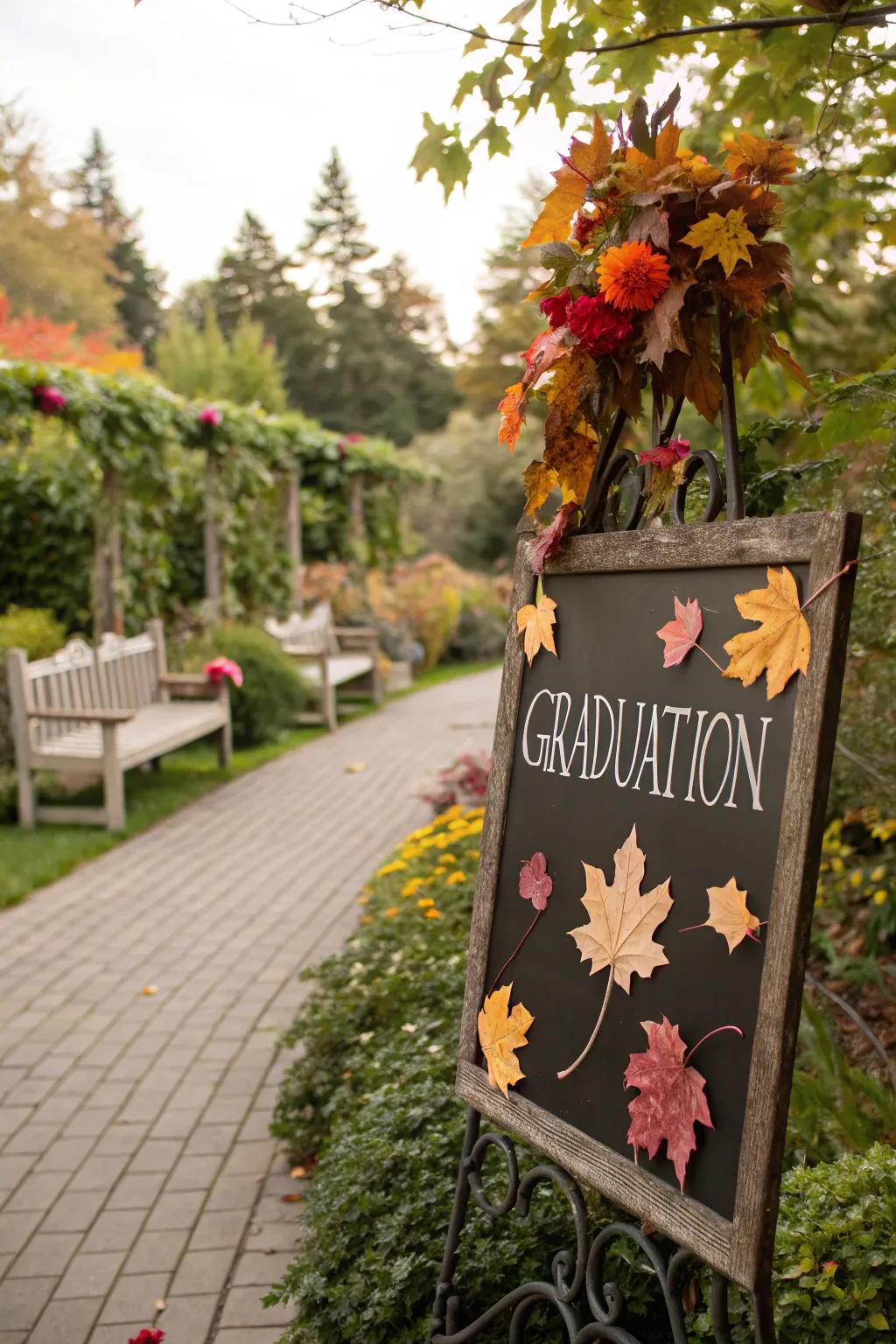 Seasonal decoration signs for a festive atmosphere.
