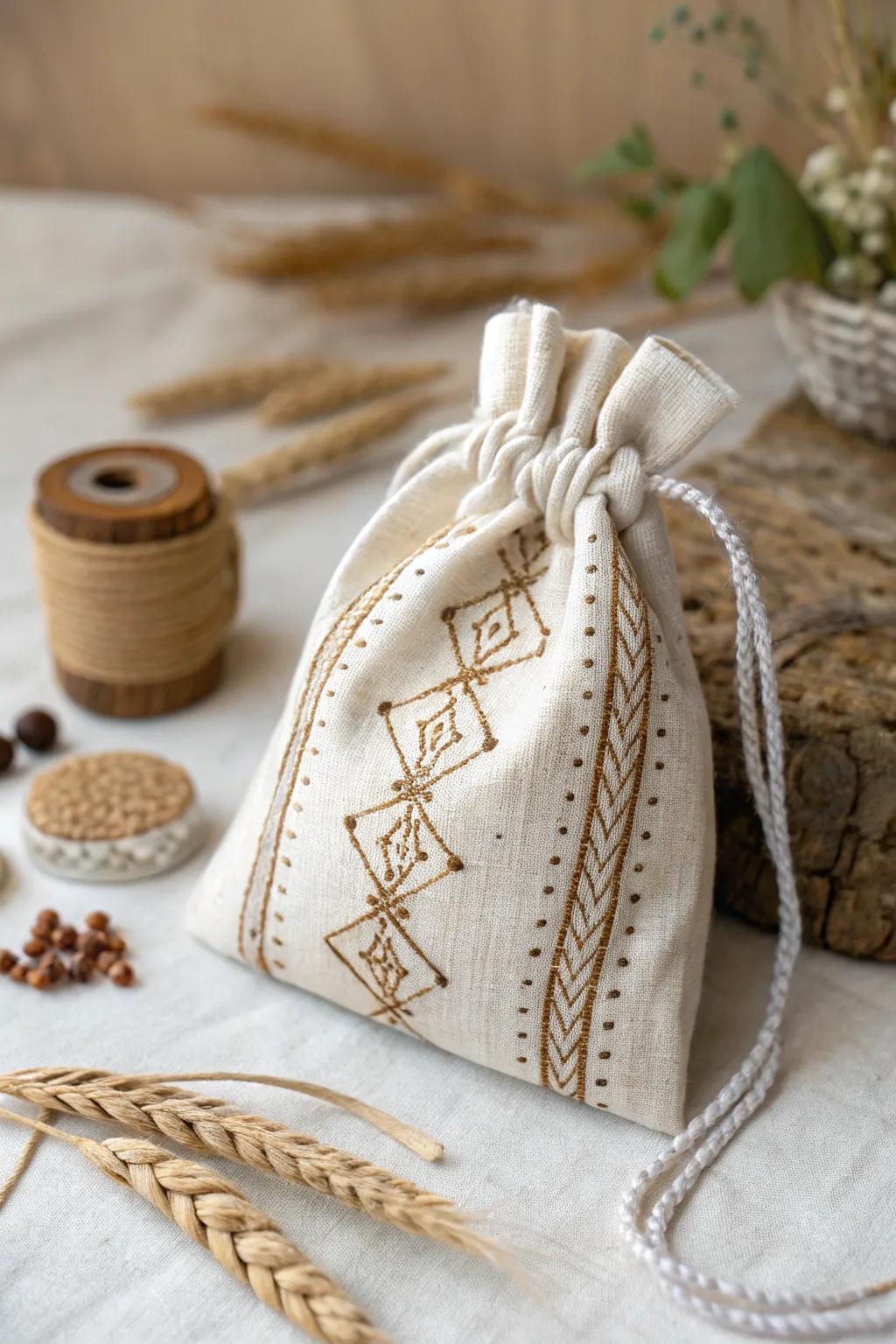 Charming Craftsmanship: Delight in the beauty of handmade miniature treat bags, perfect for a cozy Halloween touch.