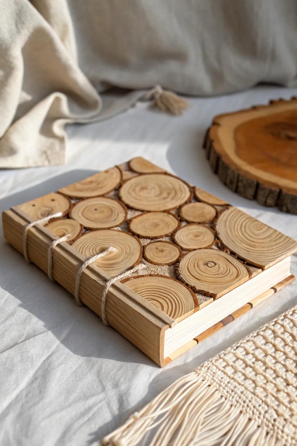 Embrace the beauty of nature with this wooden cover book, a perfect blend of rustic charm and minimalist elegance.