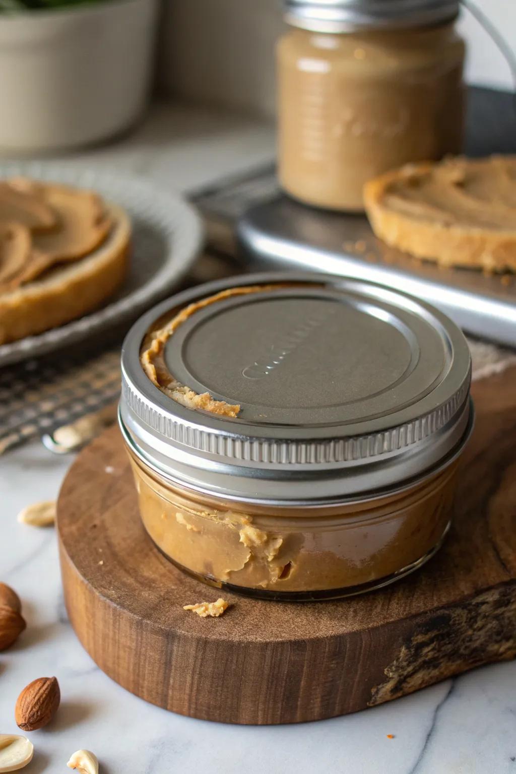A clever homemade solution: the Peanut Butter Lid Trap in action.