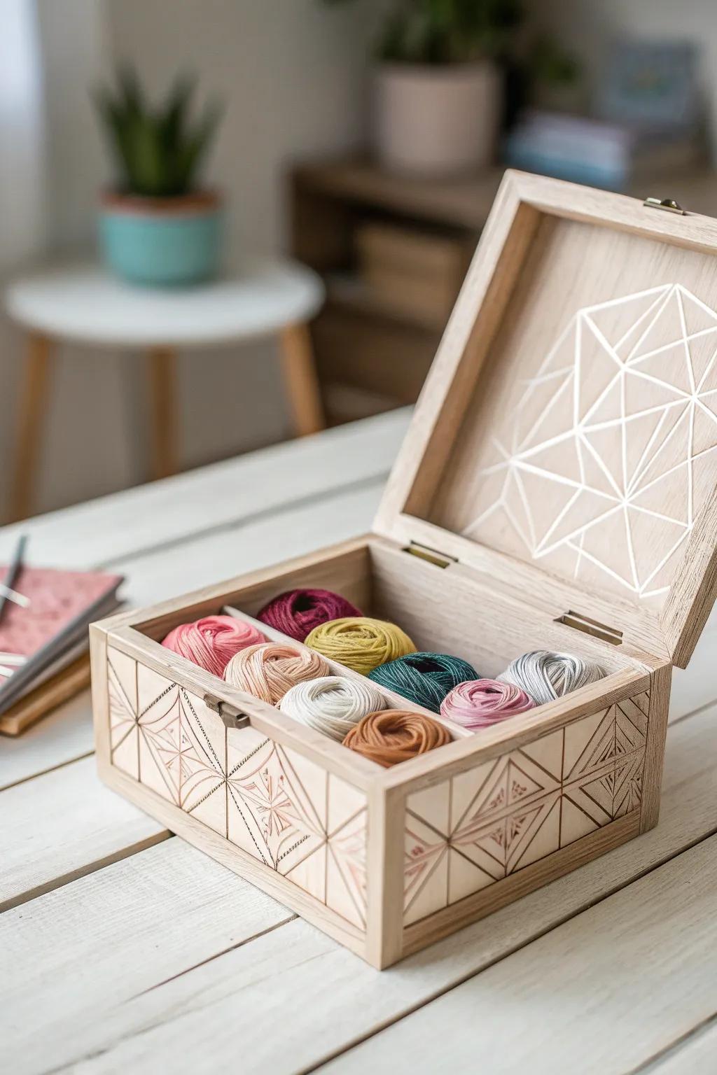 Elevate your knitting organization with elegant photo boxes that blend functionality with minimalist beauty.