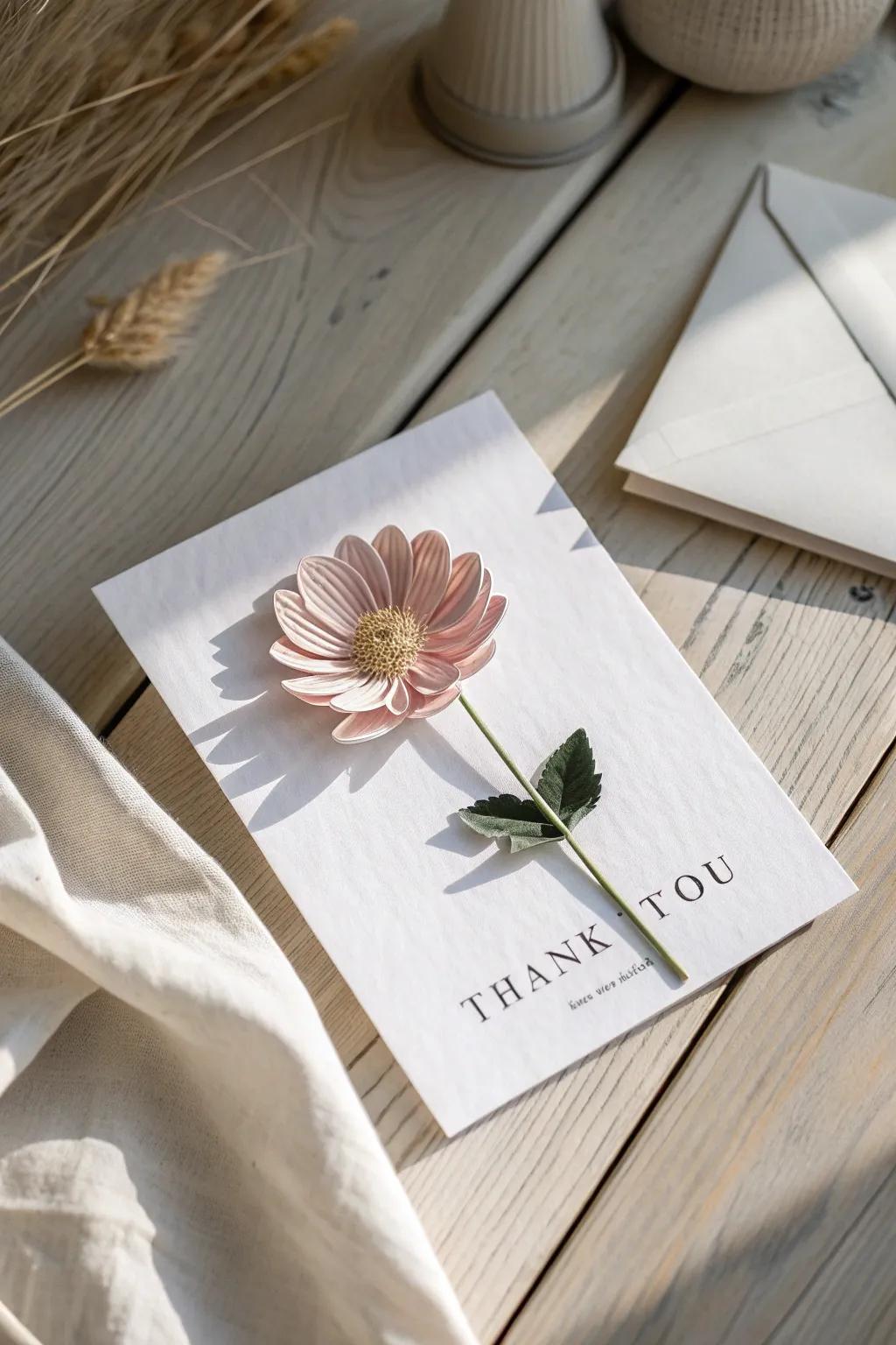 Add a touch of surprise with a beautifully crafted pop-up element in your thank you cards.