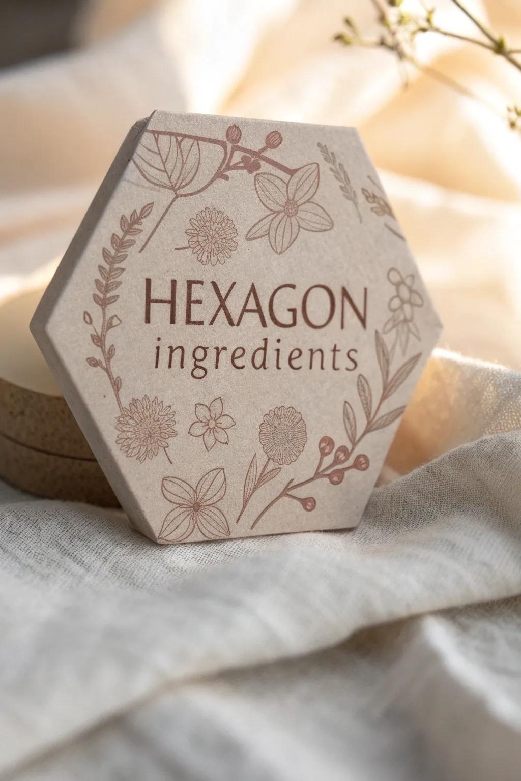 Embrace the unexpected with hexagonal labels that redefine elegance and simplicity.