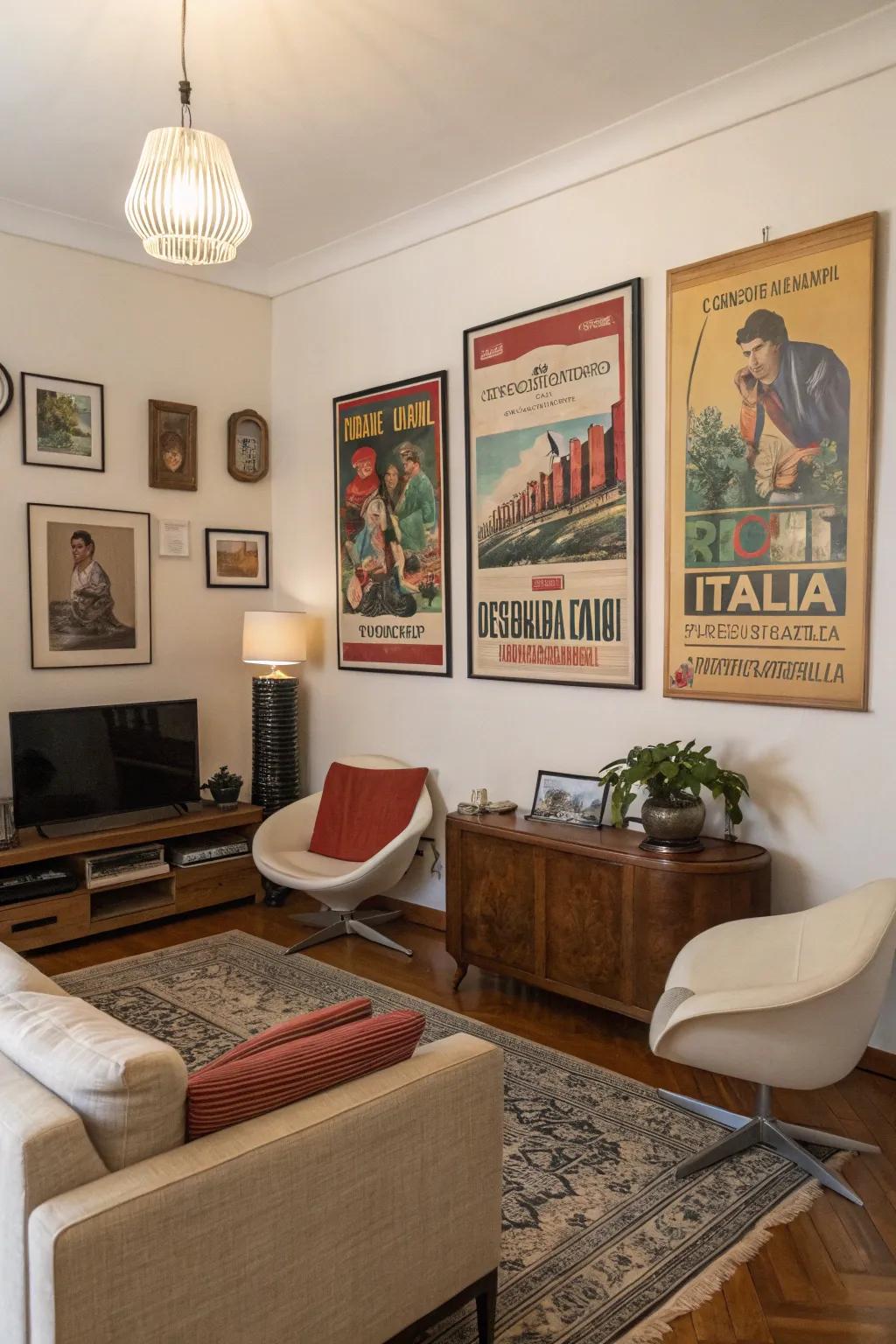 Vintage Italian posters add character and nostalgia to your home.
