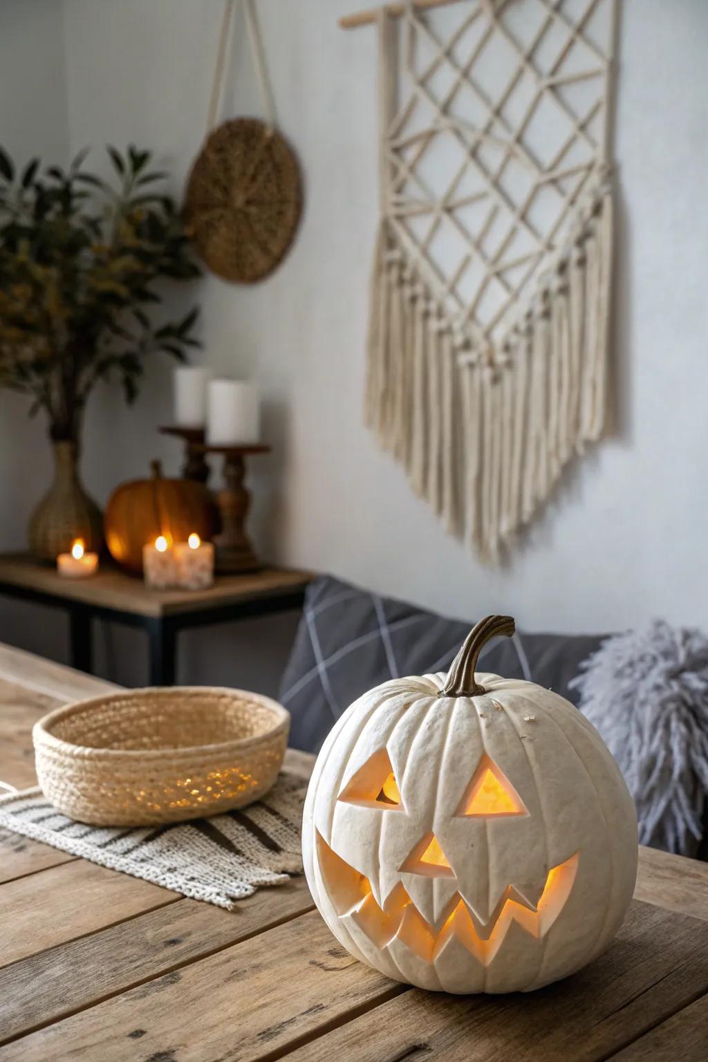 Elevate your Halloween decor with geometric precision – a modern masterpiece carved into nature's canvas.