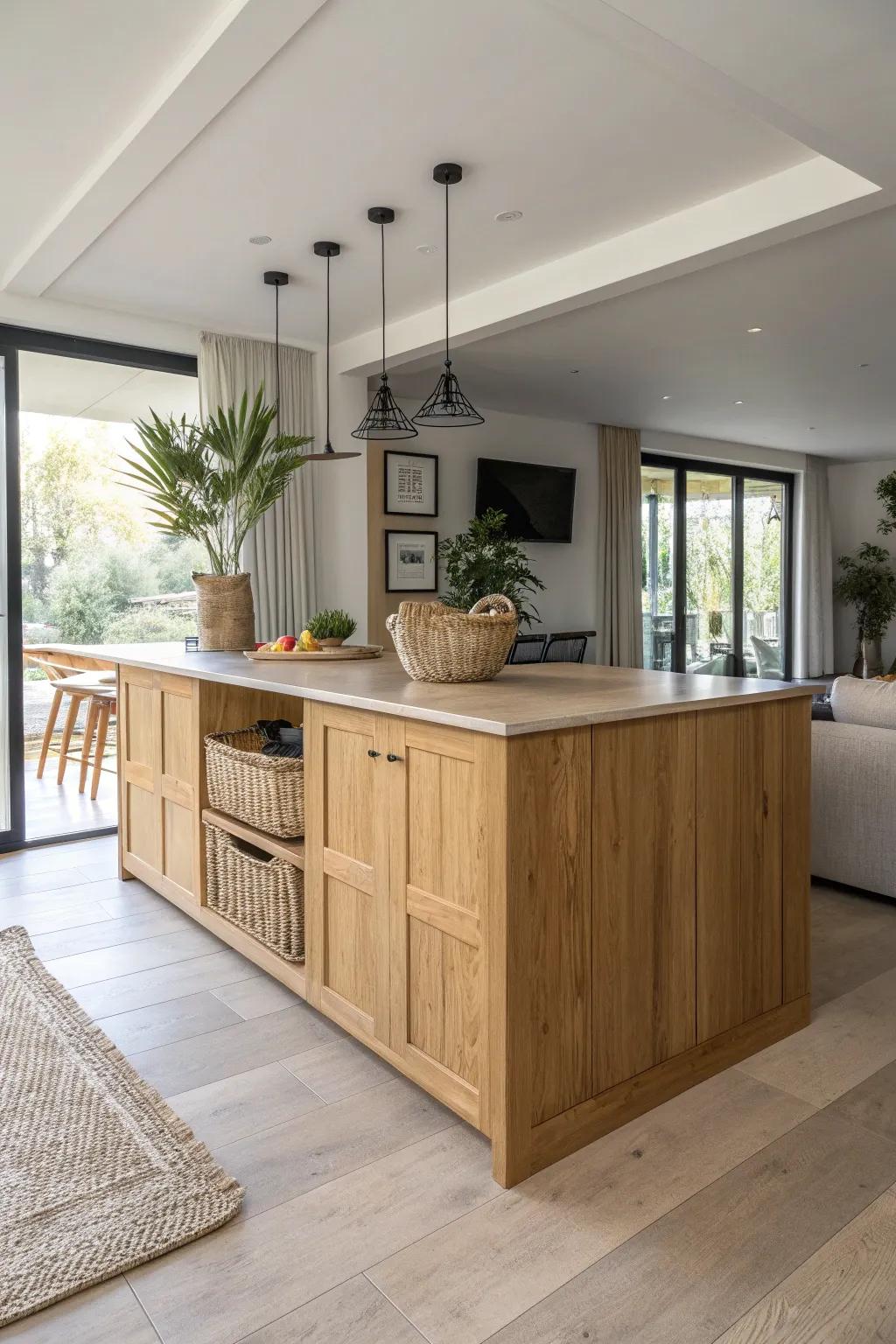Transform your space with a stylish kitchen island that elegantly divides and defines your home.