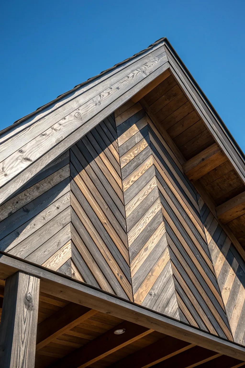 Elevate your outdoor space with an artistic chevron-patterned roof.