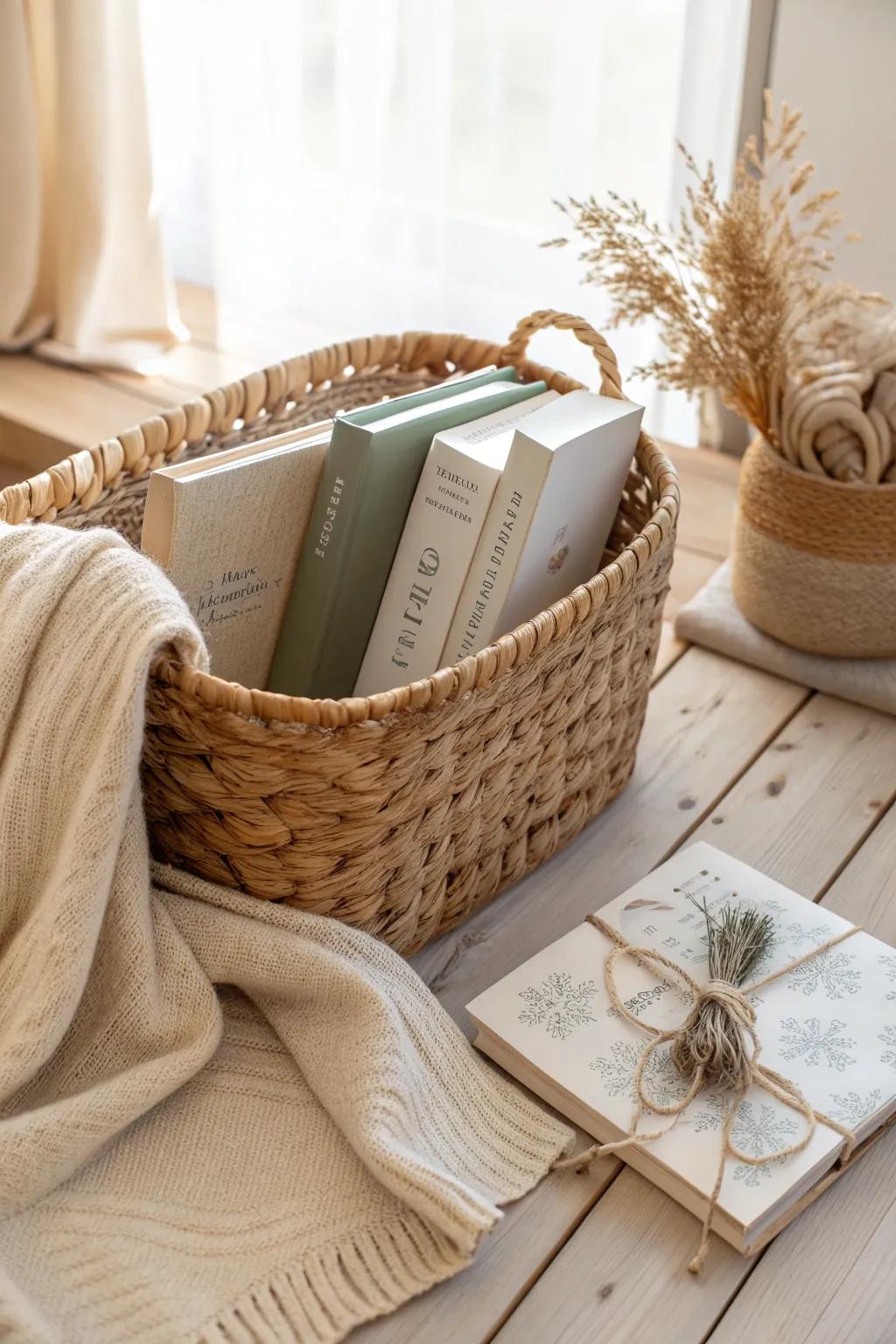 Craft your perfect reading nook with our Bookworm's Hamper - where simplicity meets enchantment.