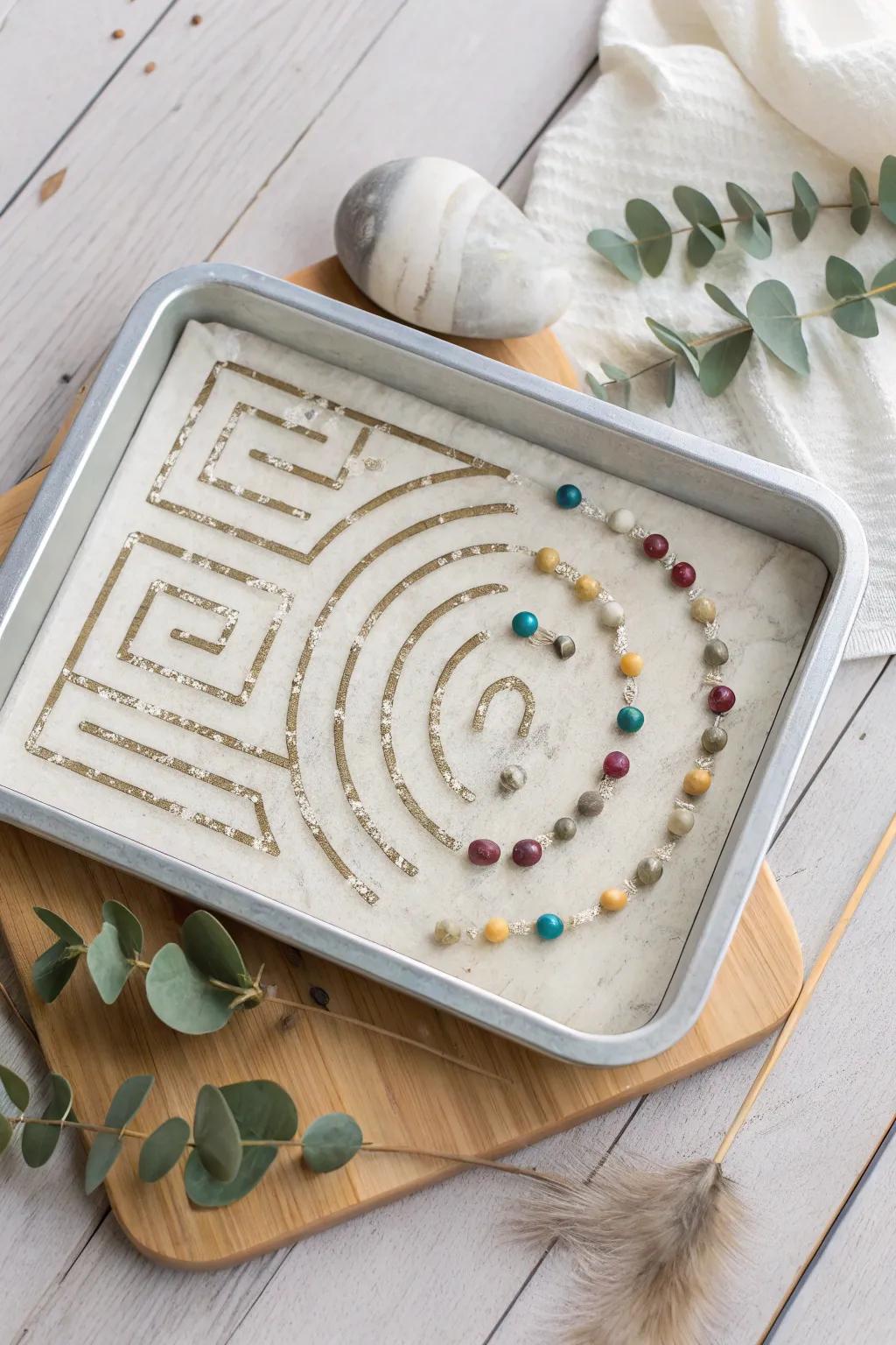 Explore endless fun with this portable cookie sheet marble run, combining minimalism and creativity for your next adventure.