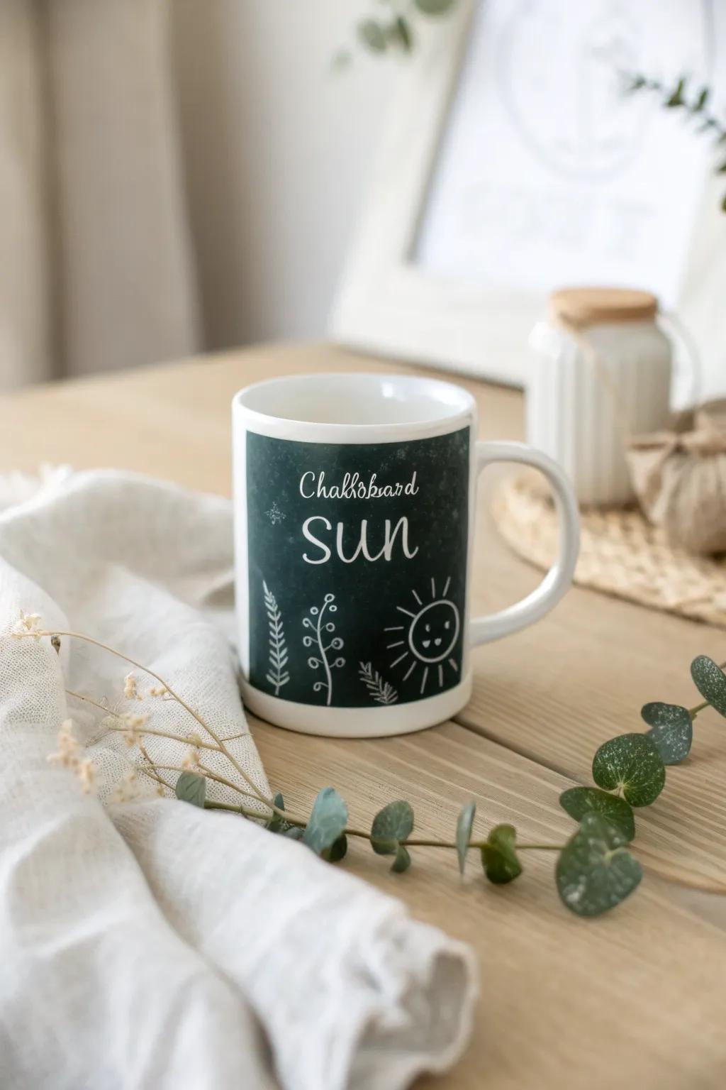 Start your day with a dash of creativity: personalize your mug with chalkboard magic!