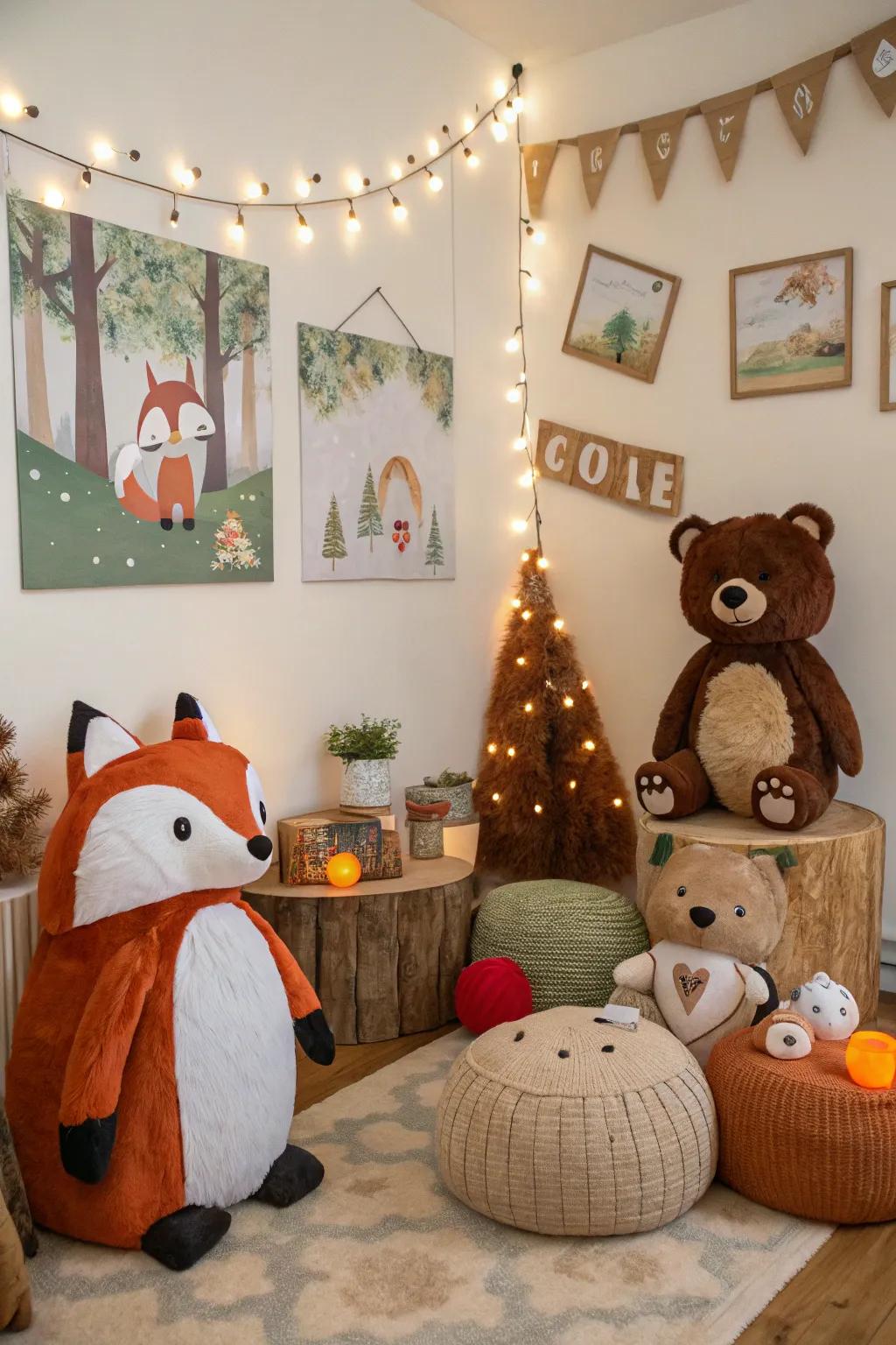 Woodland creature decor adds a whimsical touch to any space.