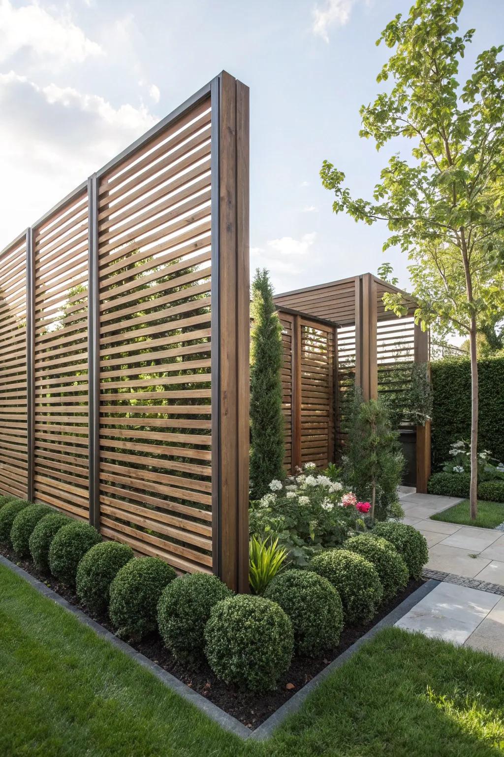 Elevate your outdoor space with a creative privacy screen that combines style and function.
