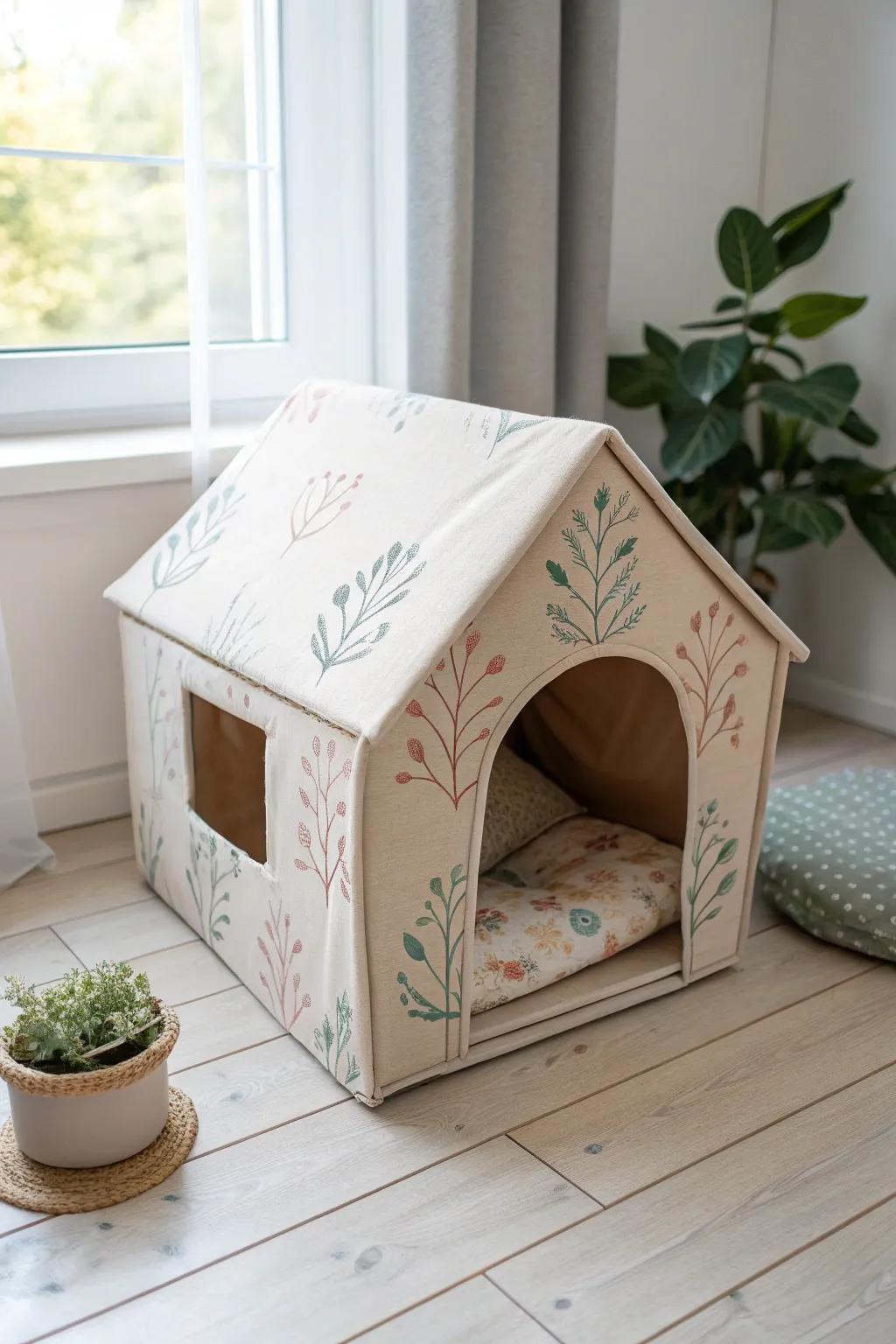 Transform a simple box into a chic Scandinavian retreat for your pet!