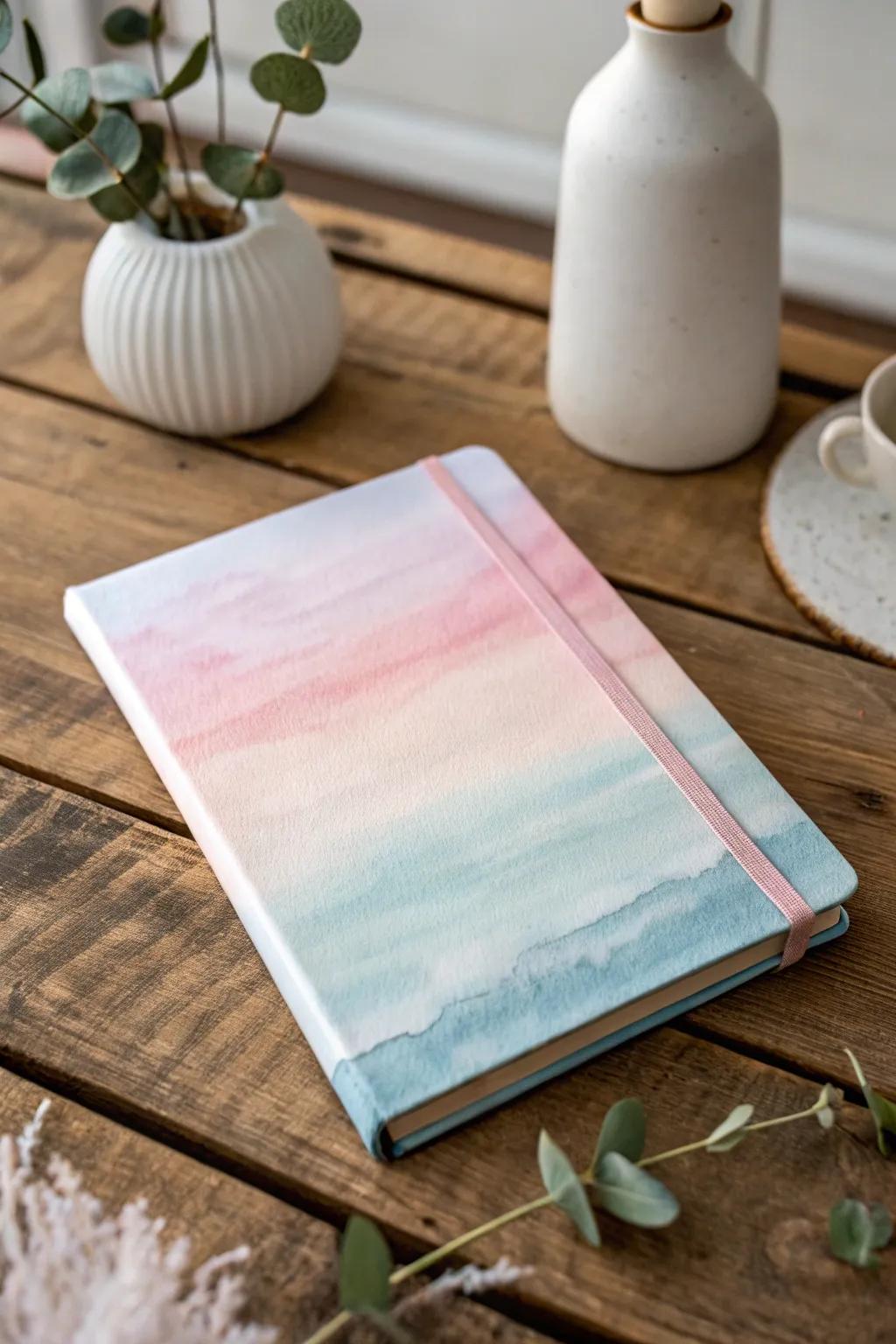Turn every page into a masterpiece with a watercolor wash notebook cover.