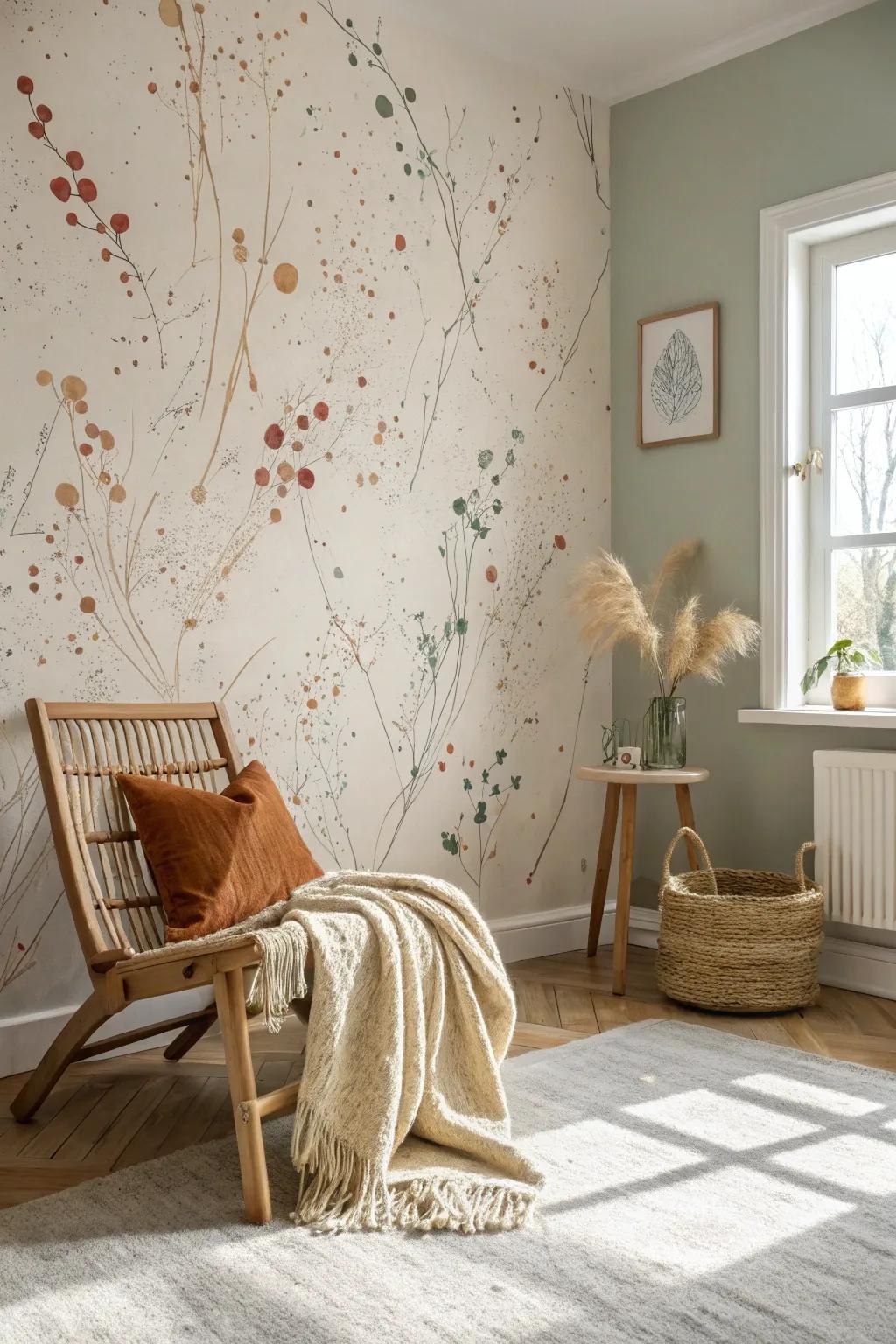 Transform your space with a touch of artistry—introduce a subtle yet stunning paint splatter accent wall.