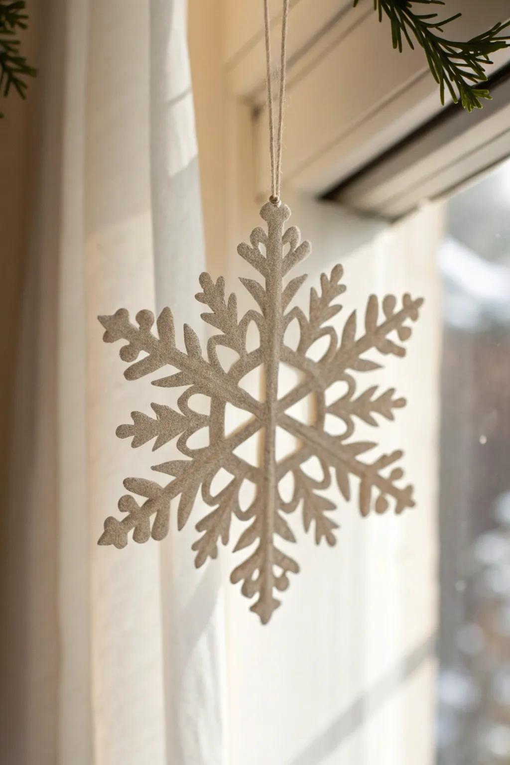 Float into a dreamy winter wonderland with this delicate tissue paper snowflake, where simplicity meets elegance.