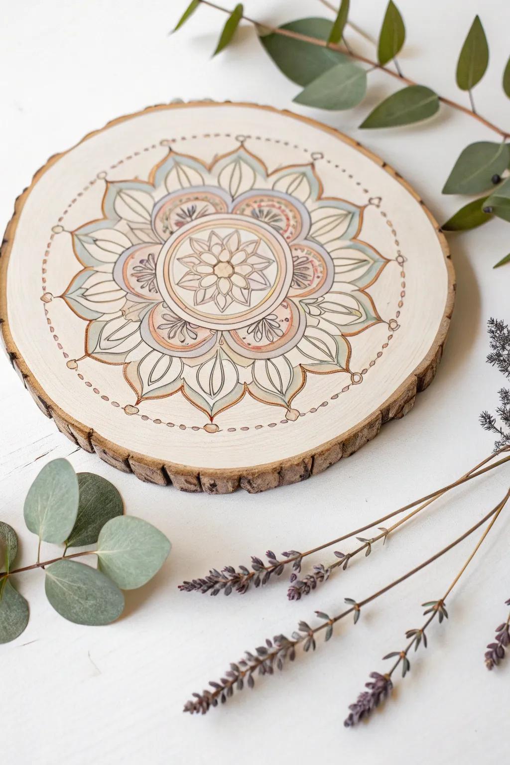 Find your zen with this beautifully crafted mandala masterpiece, a perfect blend of minimalism and boho charm.