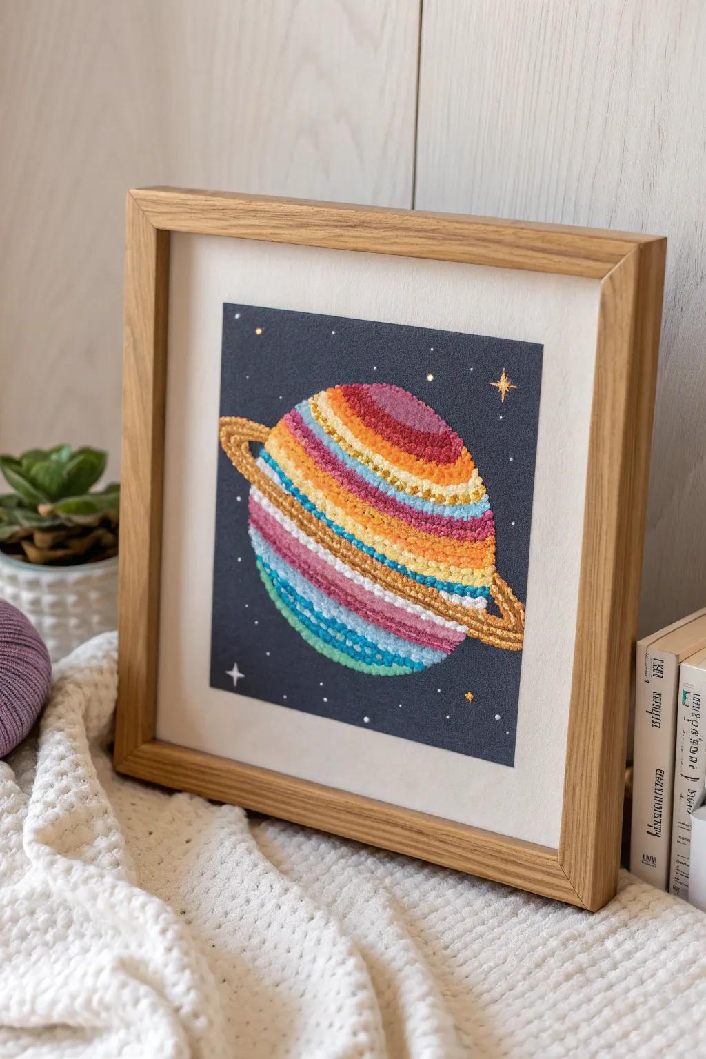 Explore the cosmos in style with pixel art planets – a perfect blend of minimalist charm and boho elegance.