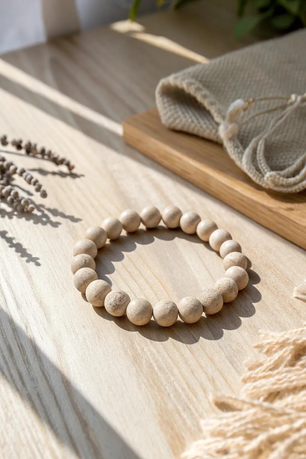 Embrace simplicity with this minimalist clay bead bracelet—timeless elegance for any occasion.