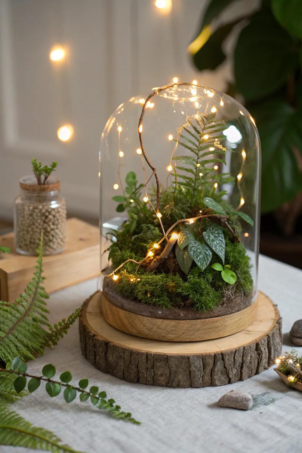 Transform your space with a serene, light-up rainforest scene that glows with natural beauty and craftsmanship.