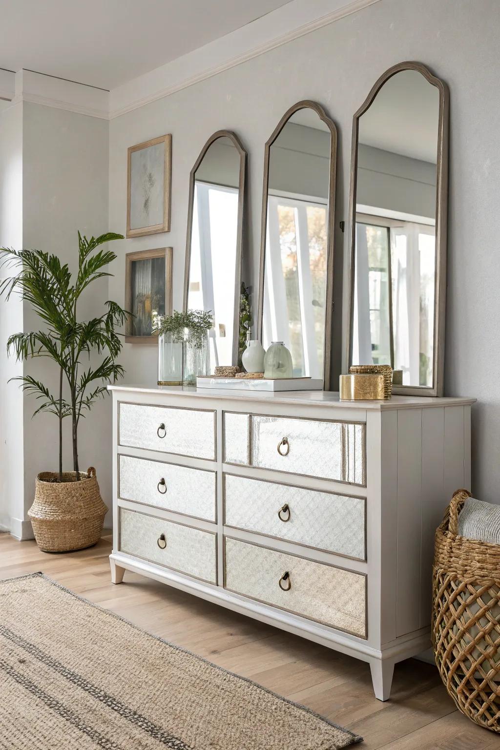 Transform your space with mirrored magic—where simplicity meets glamour.