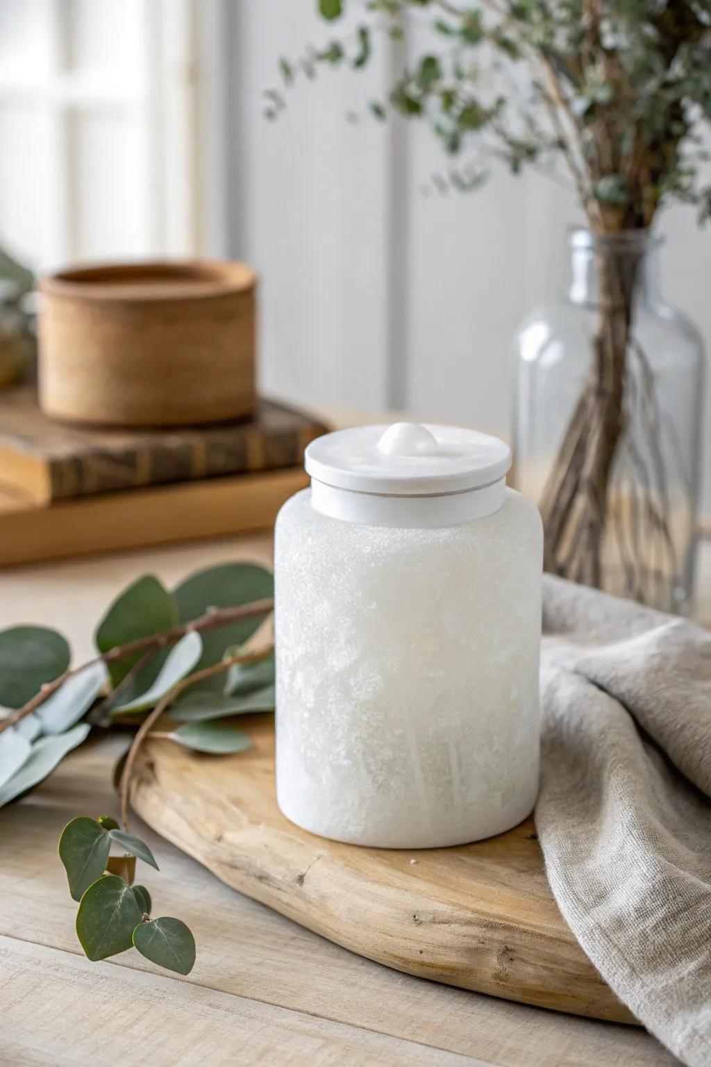 Embrace winter's charm with this frosted resin masterpiece. #MinimalistElegance #ScandiBoho