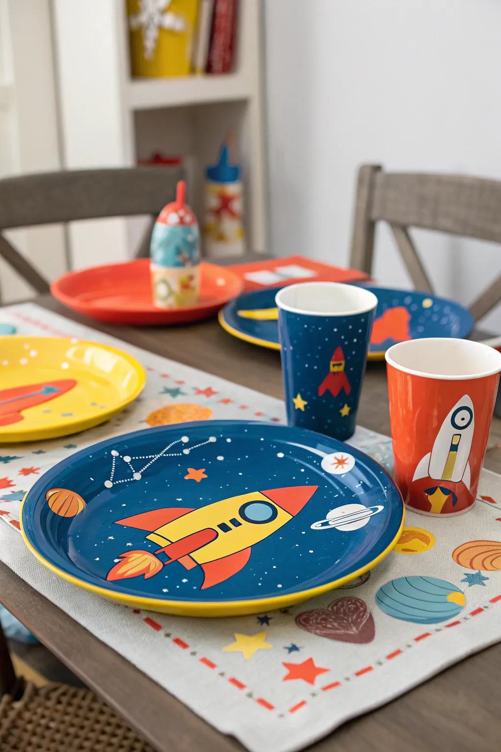 Add a touch of fun to meals with rocket tableware.