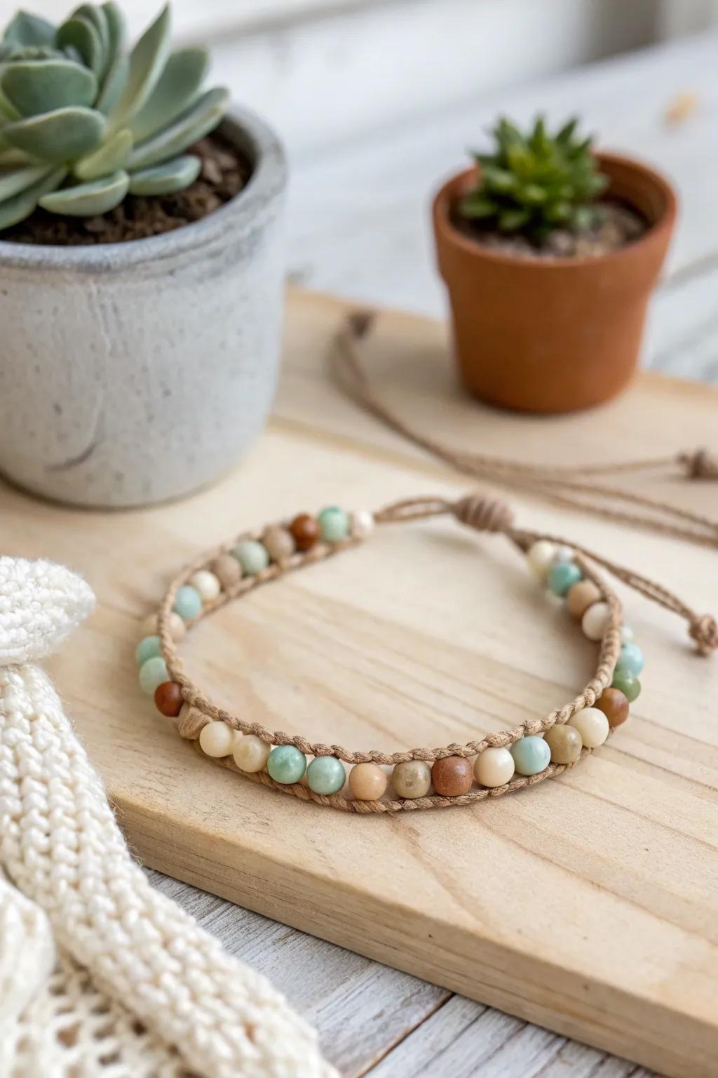 Embrace eco-friendly elegance with this sustainable seed bead bracelet 🌿✨ #EcoChic #SustainableStyle
