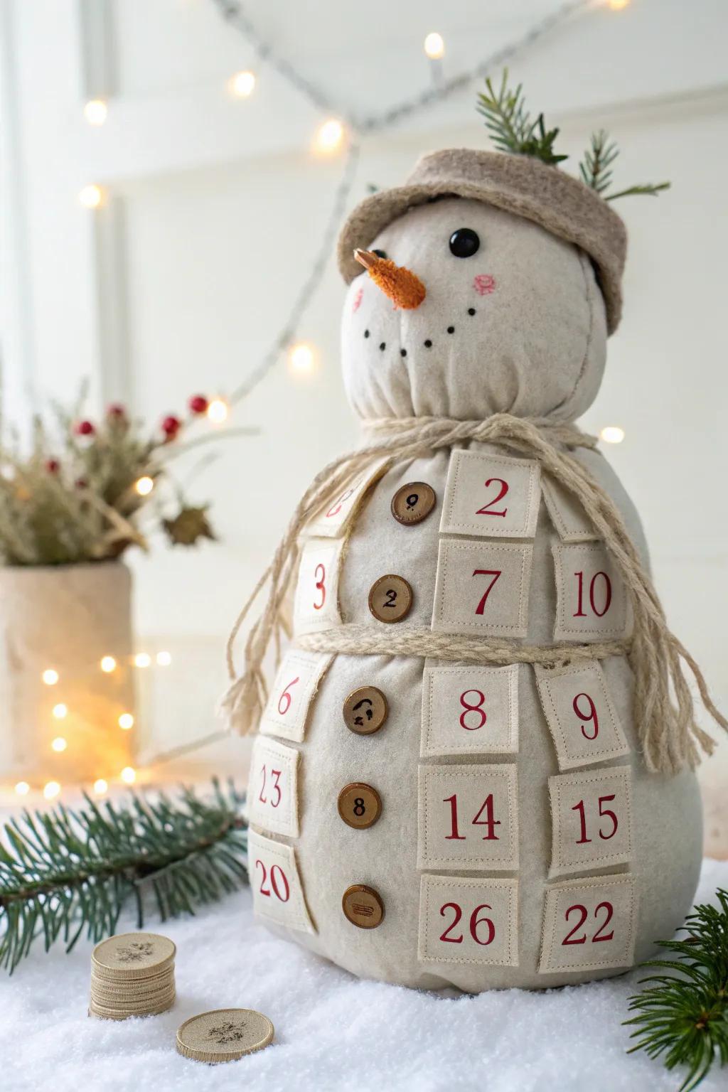 Countdown to joy with a handcrafted Snowman Advent Calendar, where simplicity meets festive charm.