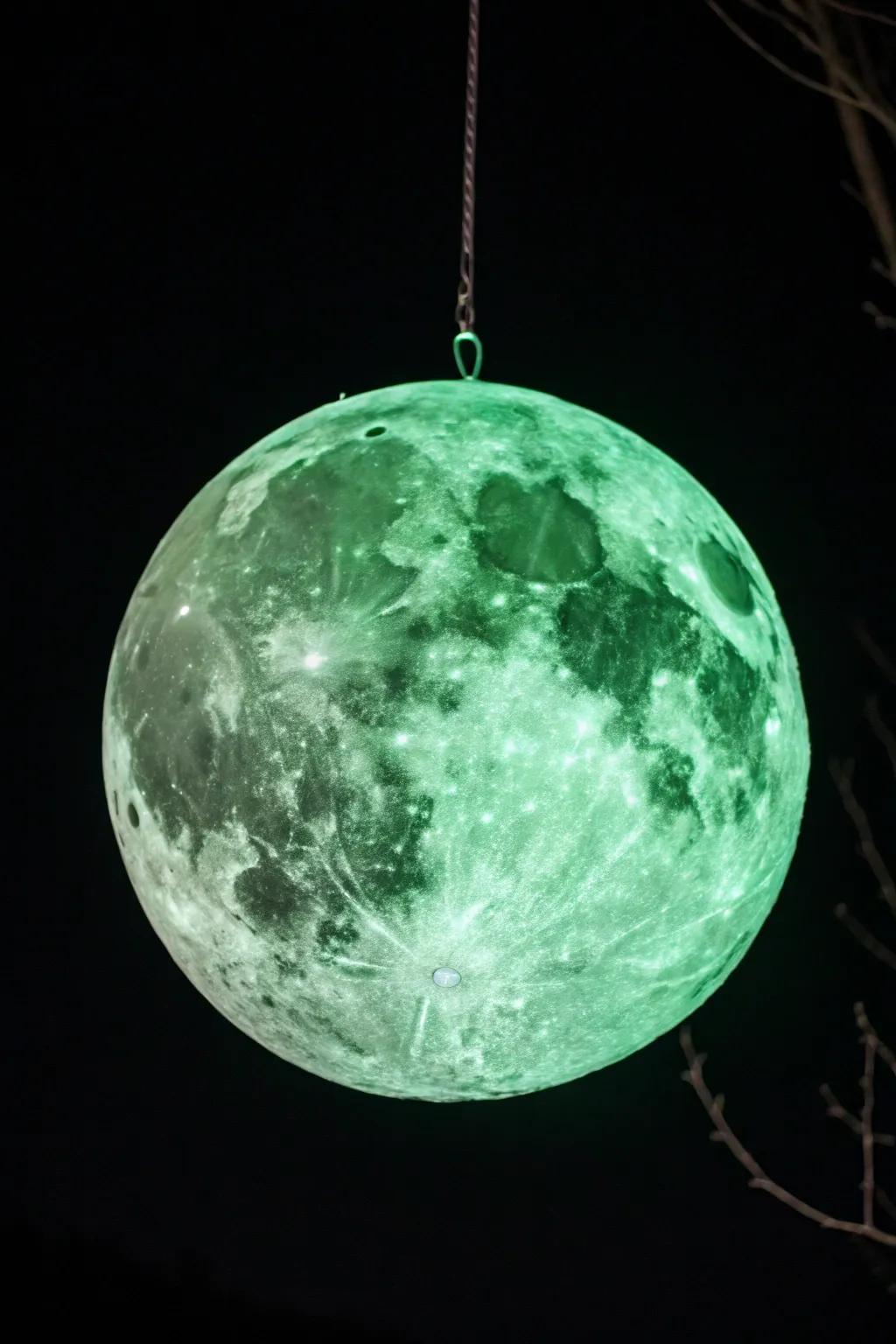 Illuminate your space with a DIY glow-in-the-dark moon, bringing the mystique of the night sky indoors.