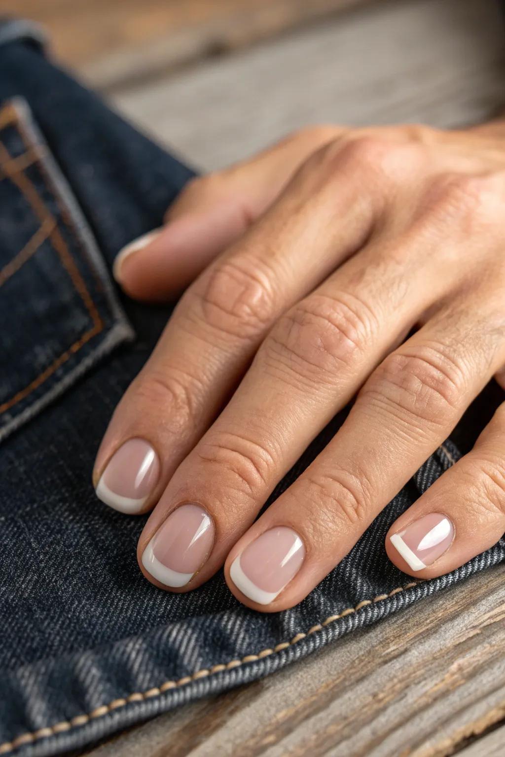 Embrace the elegance of simplicity with natural nail accents. #NaturalNails #MinimalistStyle