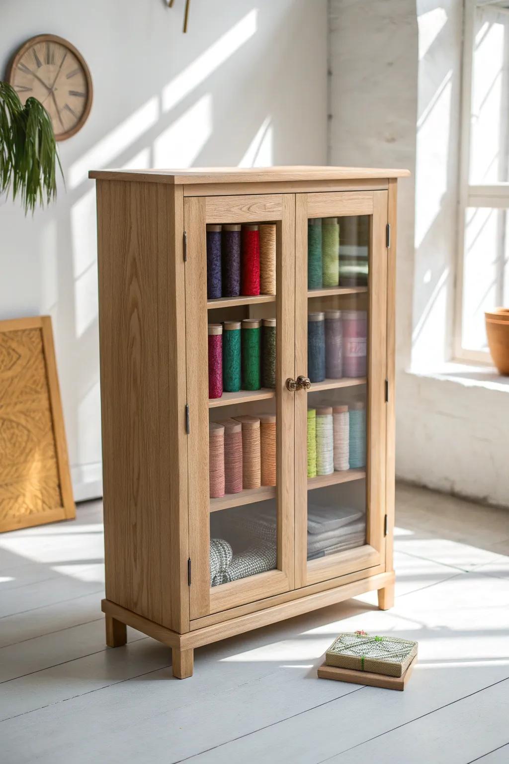 Elevate your studio with a touch of minimalist elegance—discover the art of thread organization.