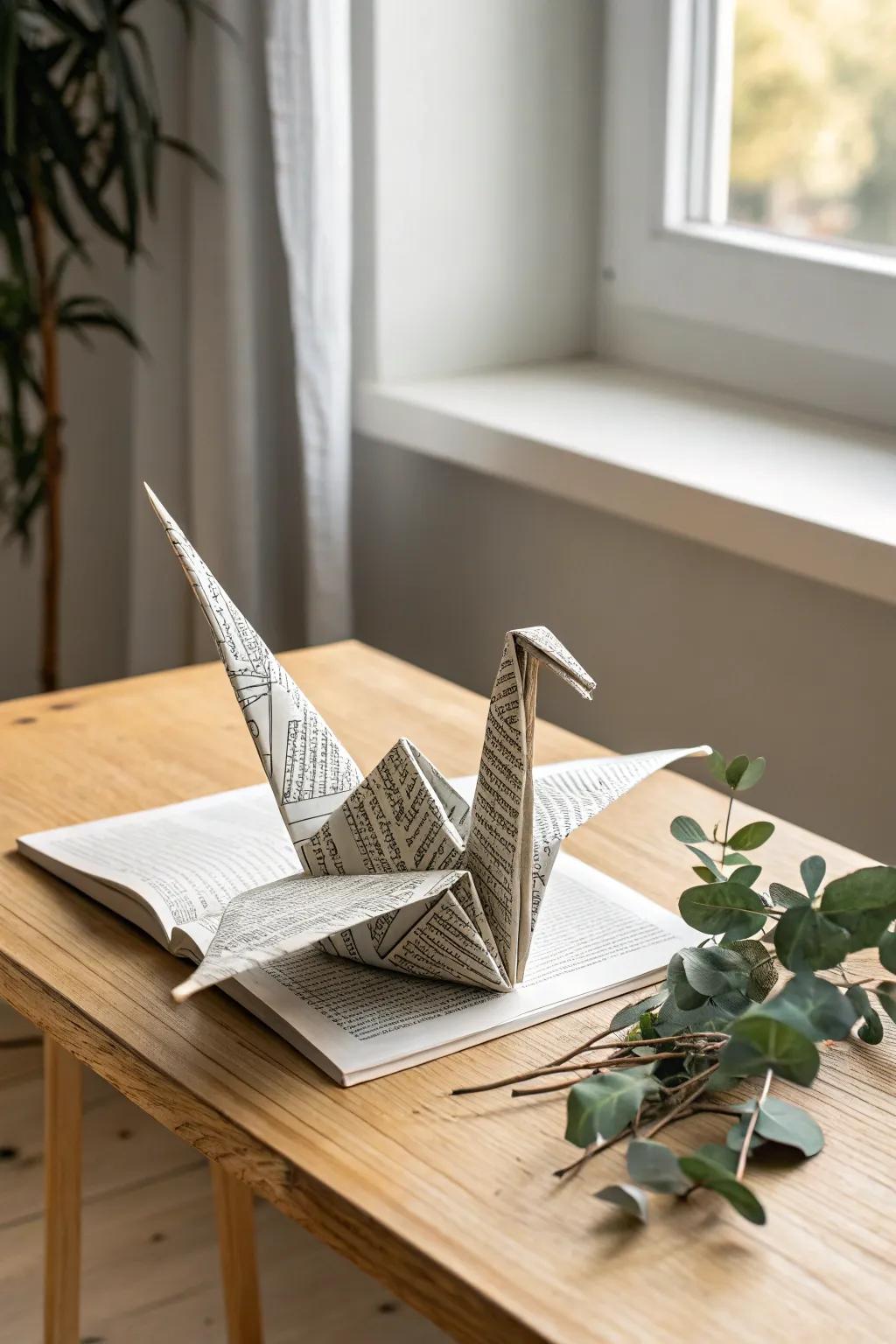 Transform yesterday's news into today's art with newspaper origami.