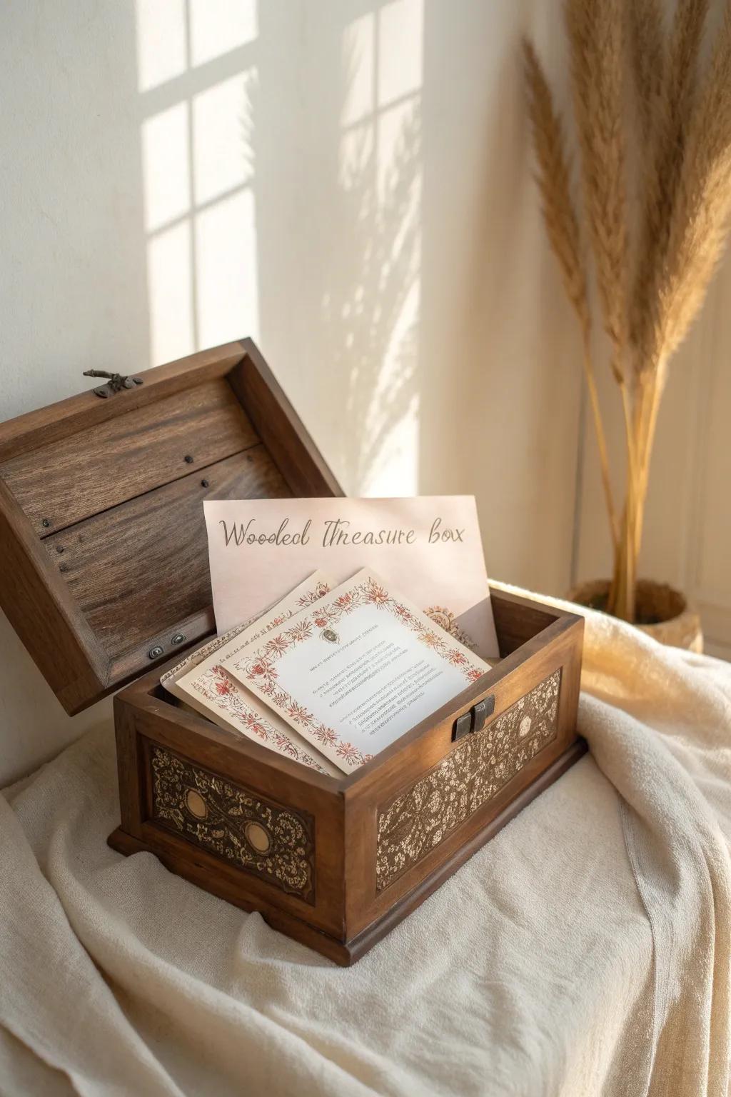 Celebrate achievements with style: Personalized certificates in a handcrafted treasure box.
