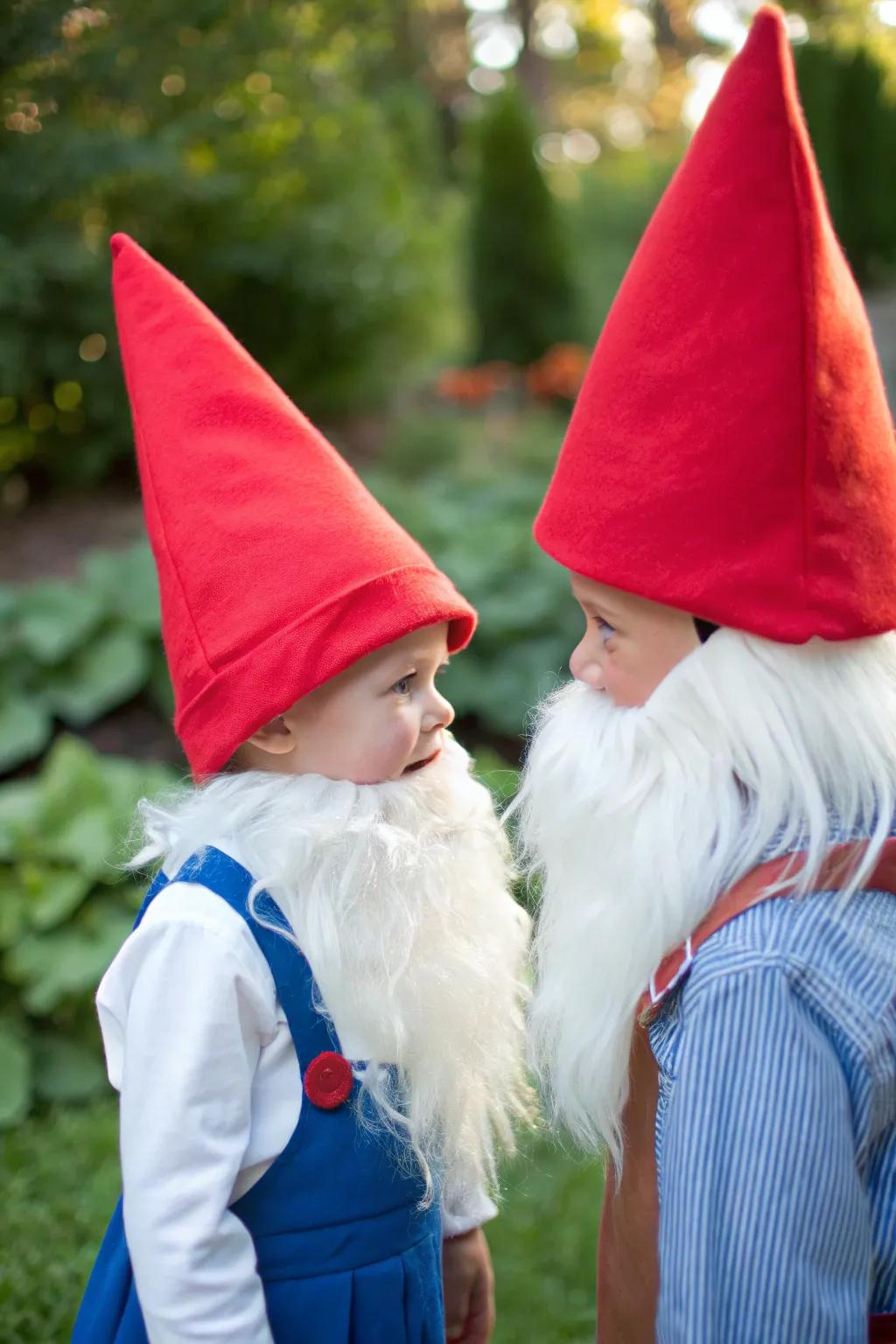 Enchant your Halloween with these adorable DIY garden gnome costumes for your little adventurers!