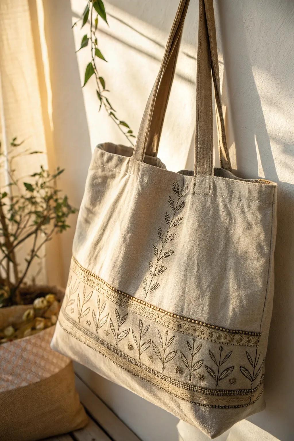 Crafted with care: A chic and sustainable tote bag perfect for daily adventures.