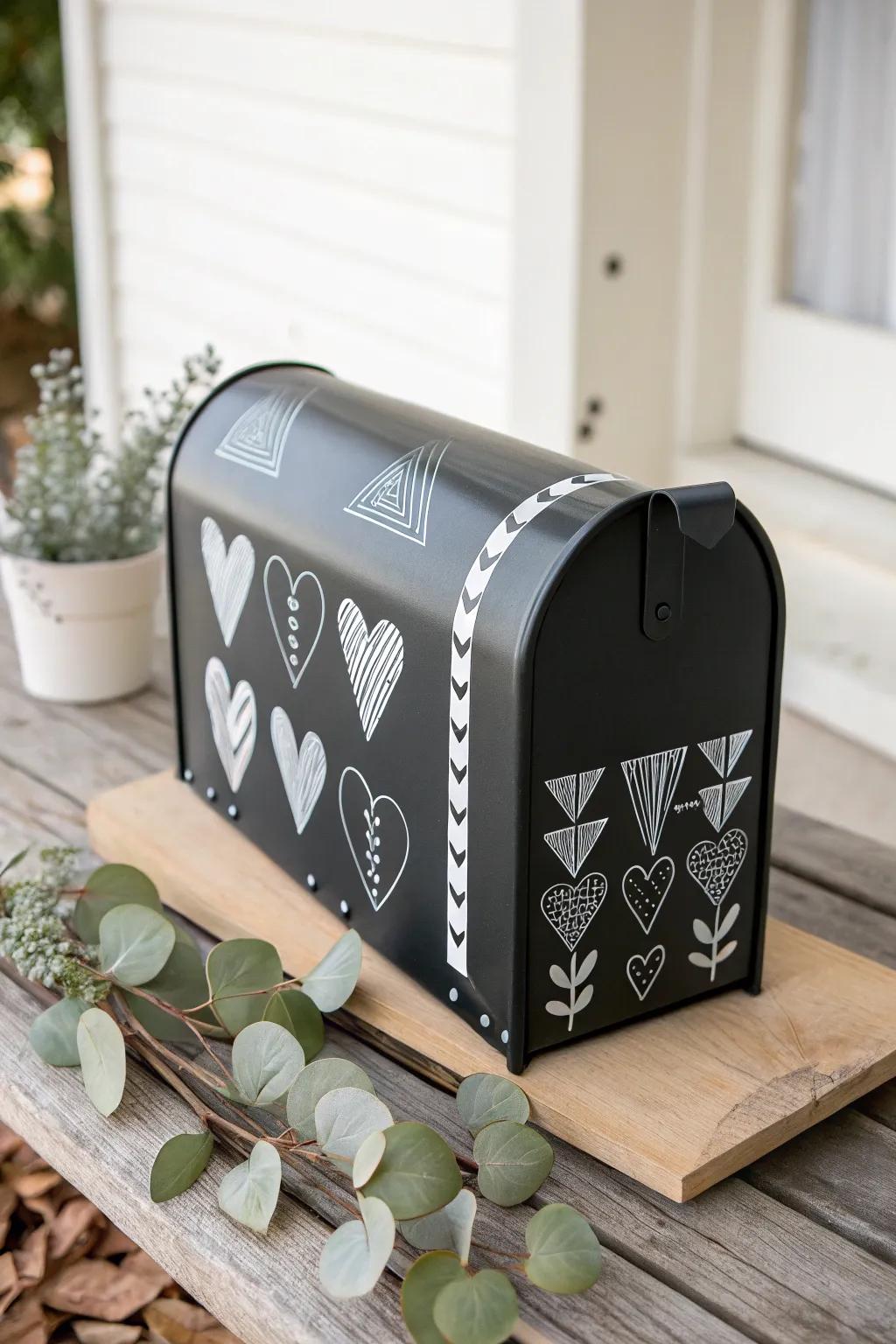 Embrace simplicity this Valentine’s with a chic monochrome mailbox that speaks volumes in style.