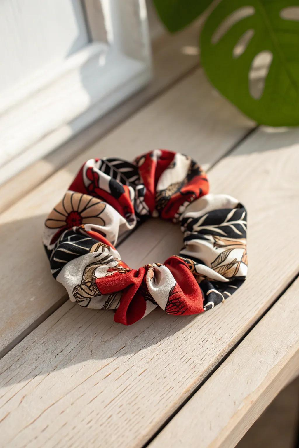 Elevate your hairstyle with a unique, handcrafted fabric scrunchie that blends minimalist elegance with a boho twist.