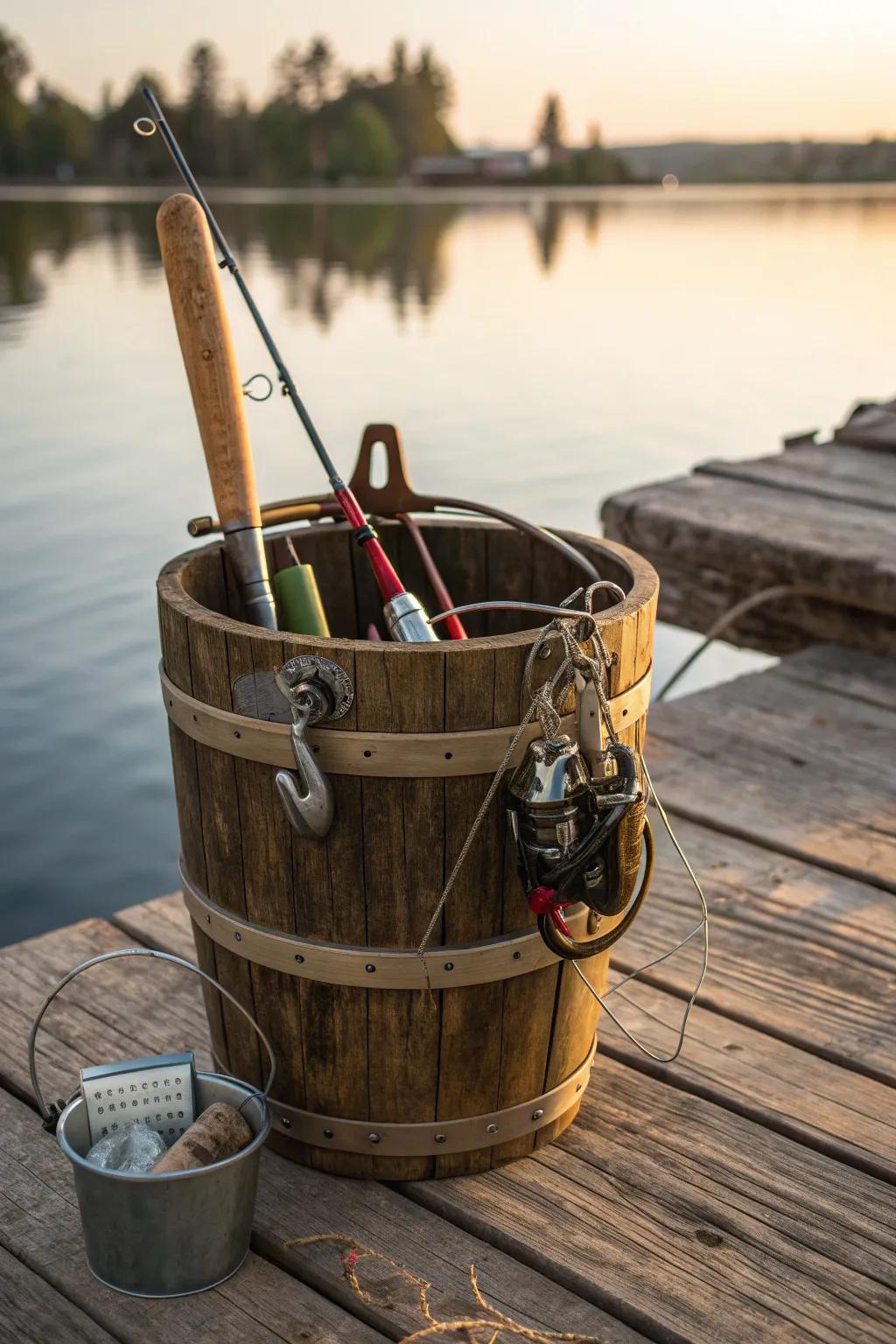 Elevate your fishing trips with this expertly crafted gear holder.