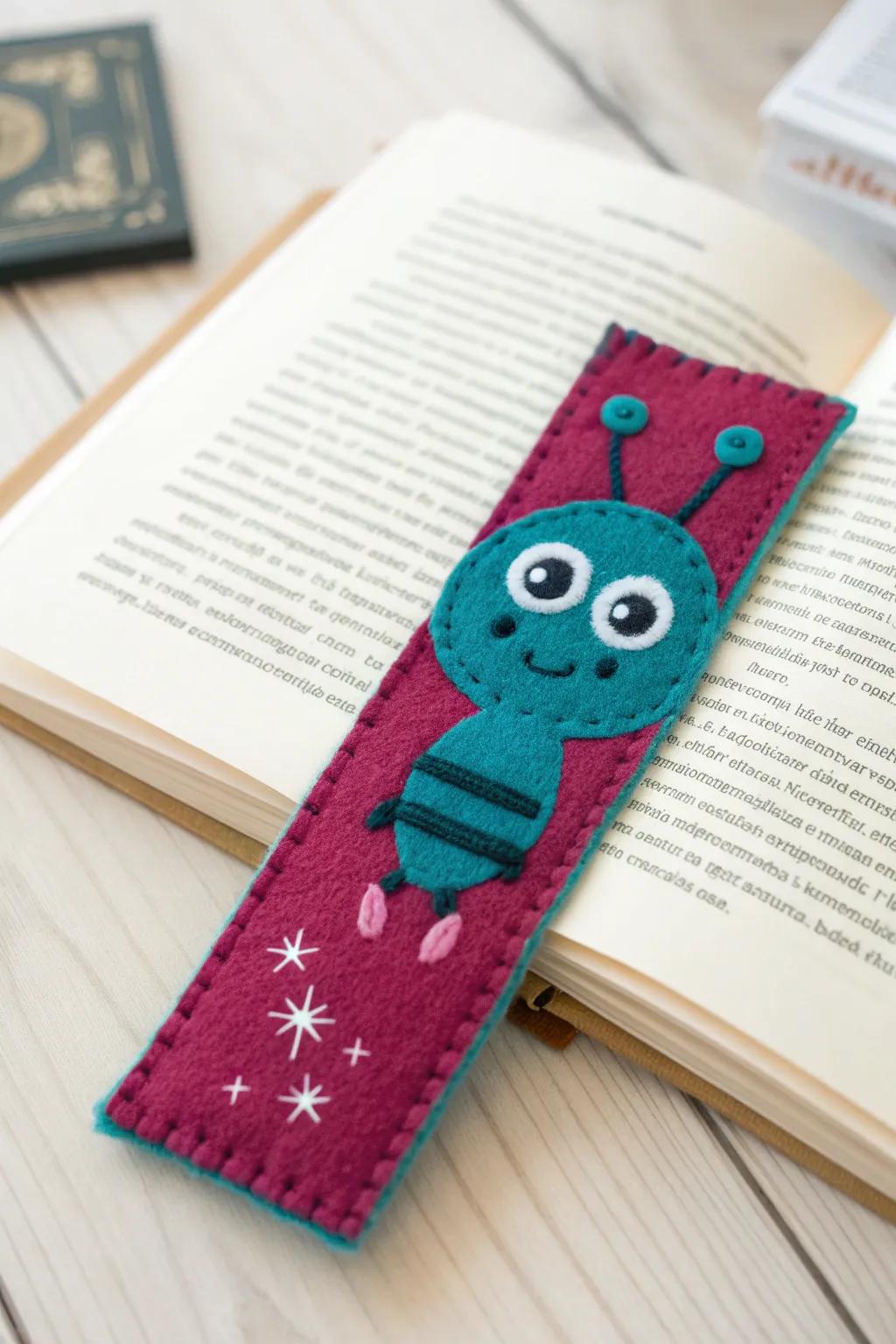 Add a touch of whimsy to your reading with handcrafted alien bookmarks, perfect for bookworms and space enthusiasts alike.