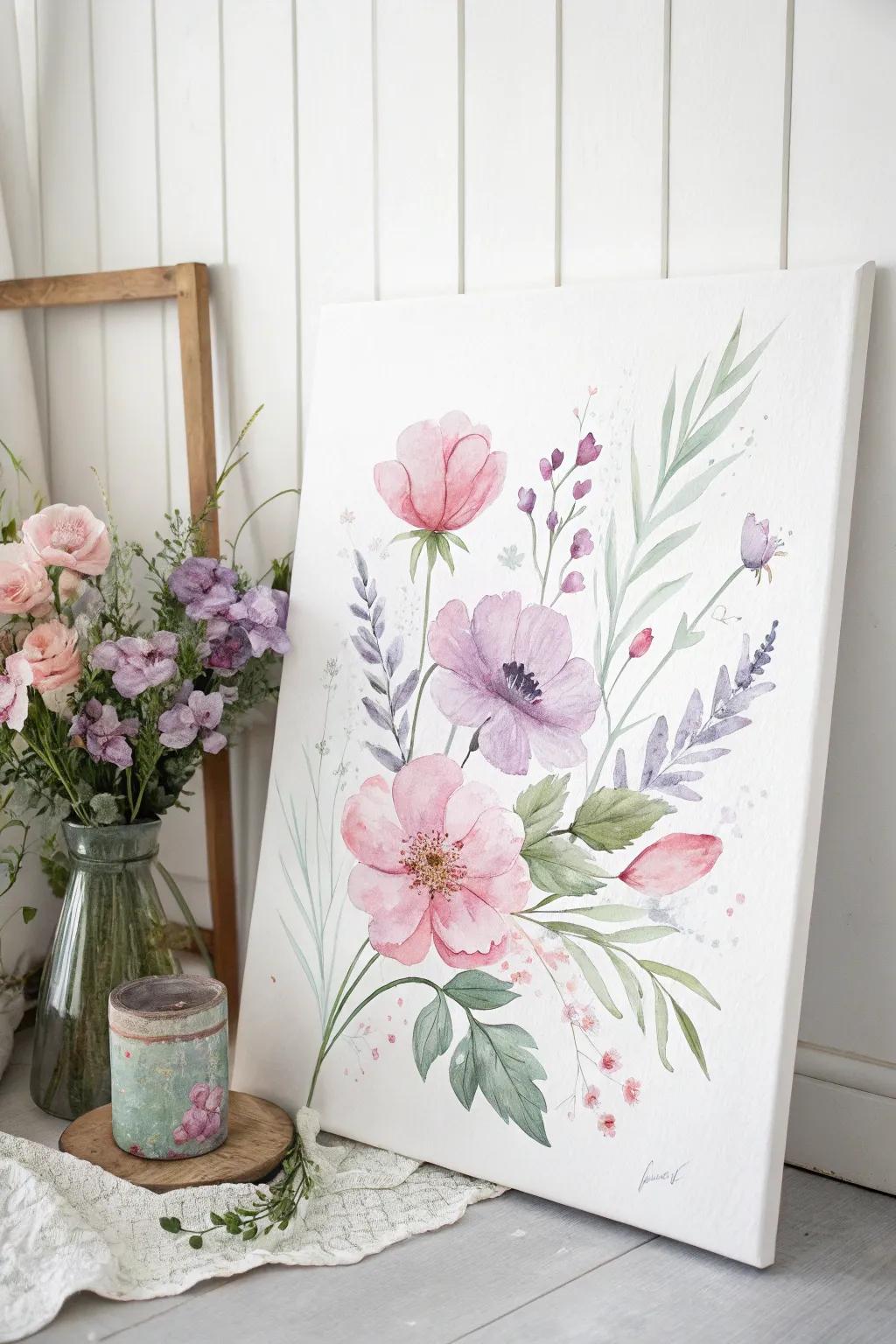 Embrace the serenity of whimsical watercolors for a touch of tranquility in your space.