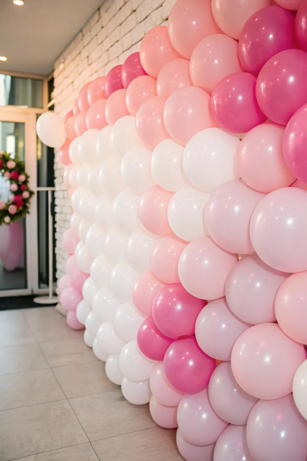 Ombre balloons offer a modern and stylish decor option.