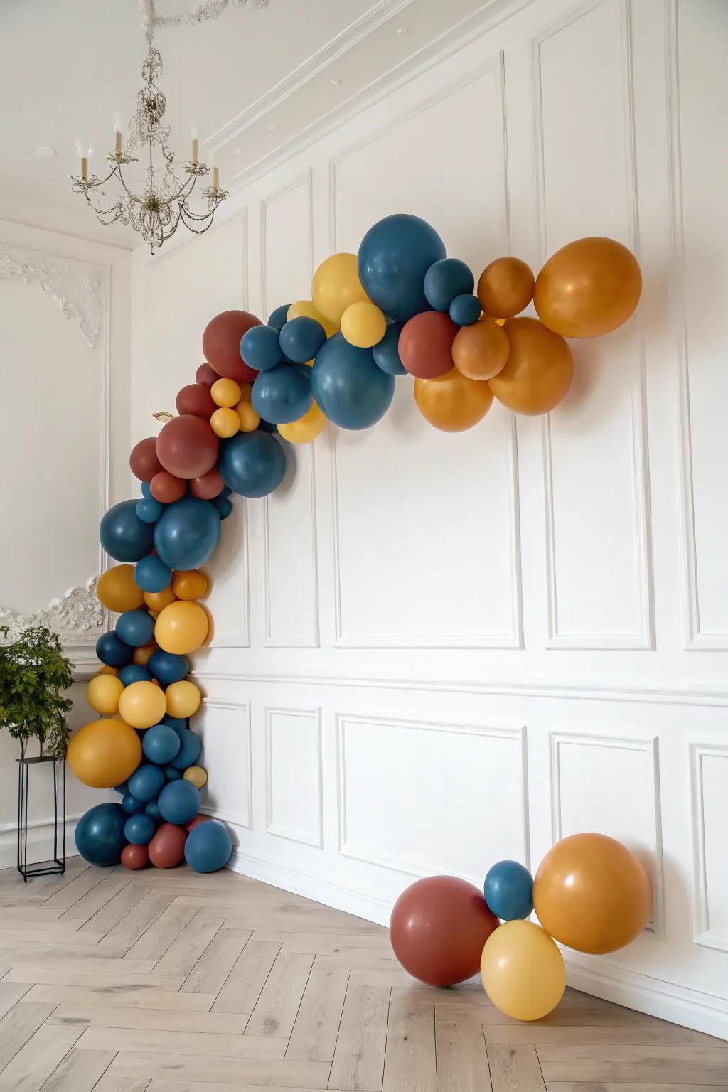 Transform your space with stunning balloon wall art: a blend of minimalist elegance and boho flair!