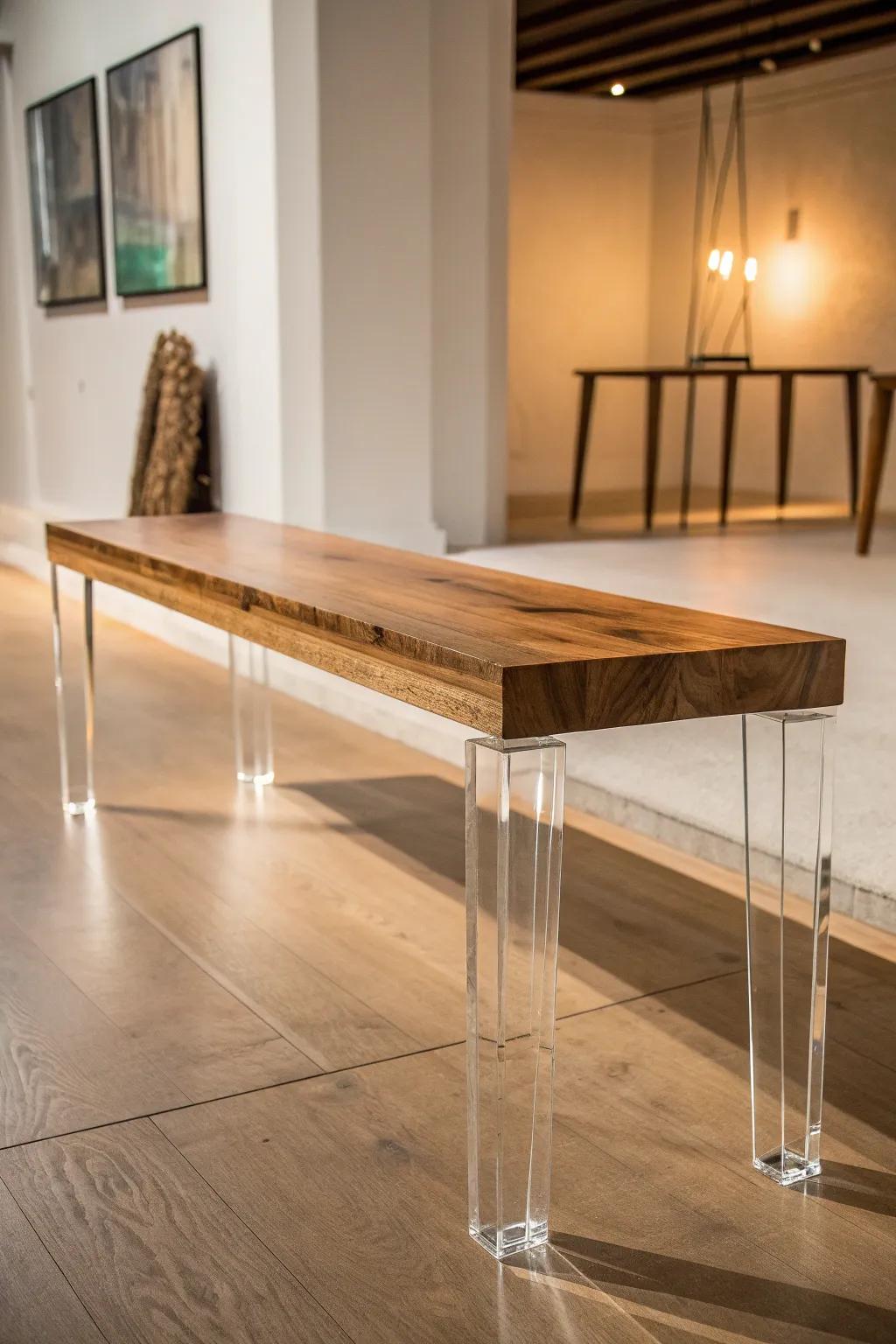 Elevate your space with the illusion of floating elegance: Invisible Acrylic Legs.