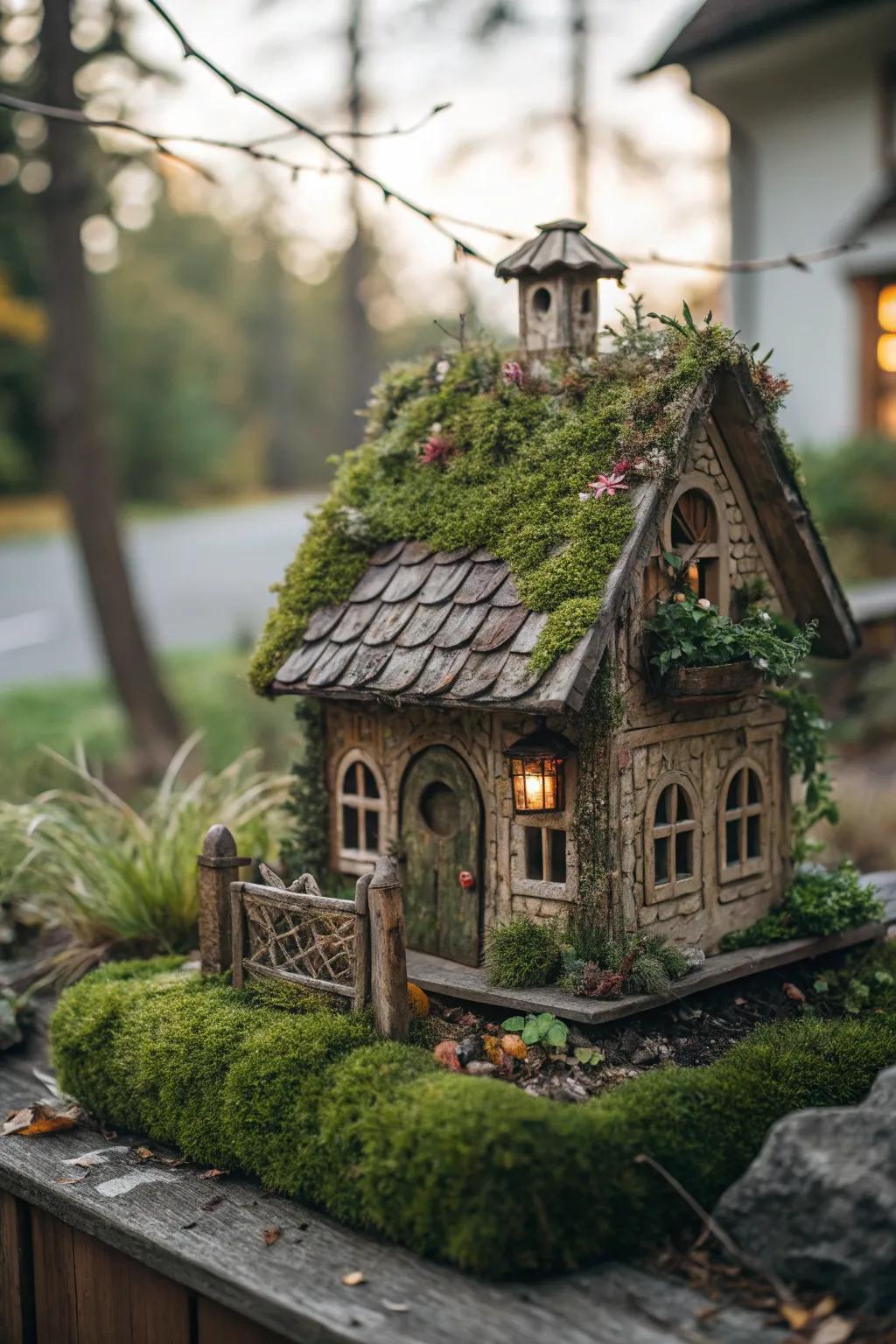 Bring fairy tale magic to your garden with this enchanting cottage birdhouse.