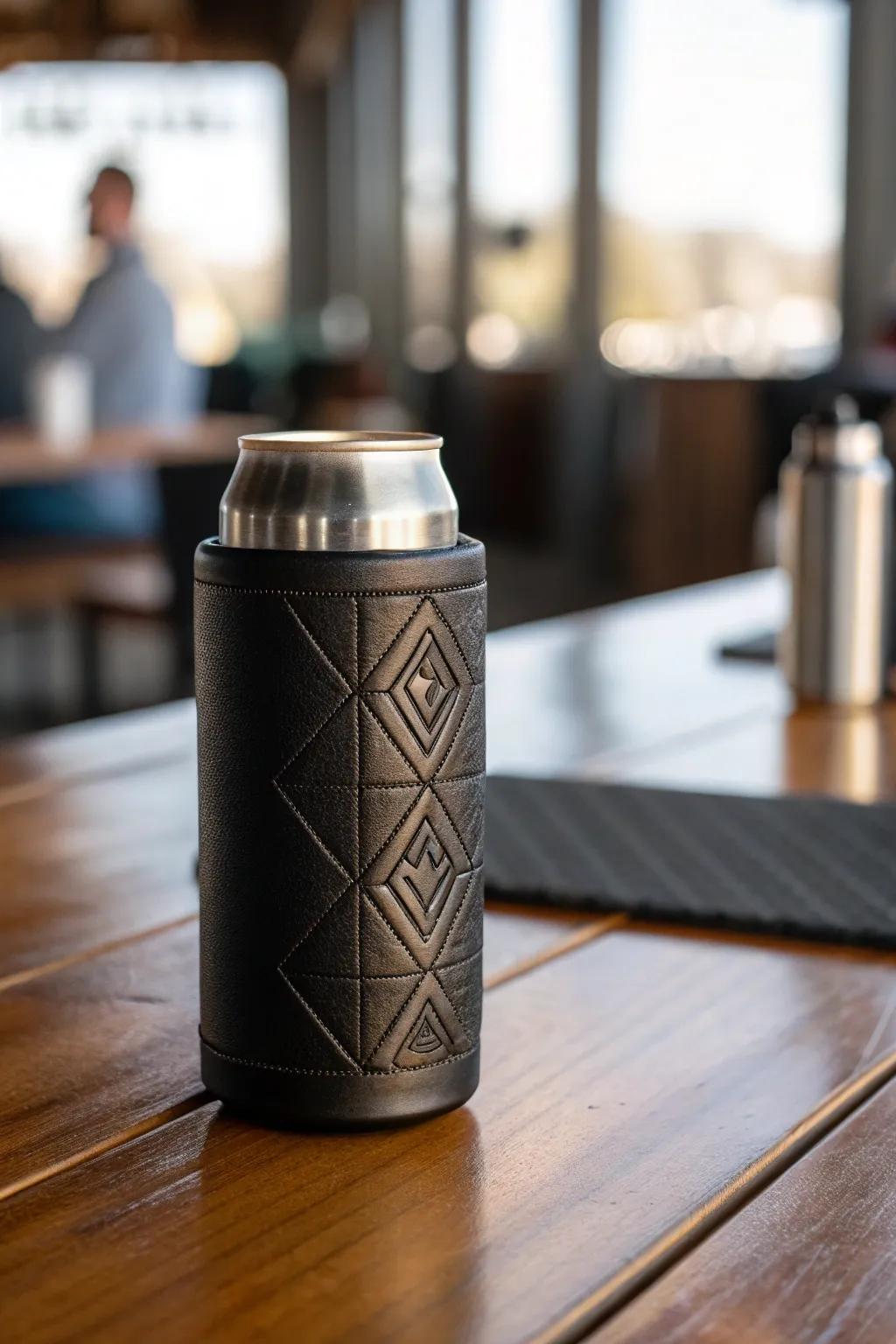 Elevate your party with minimalist elegance—less is more with this chic koozie.