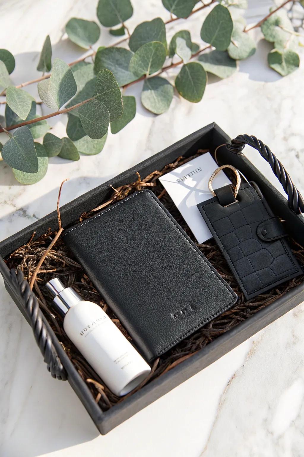 Elevate your travel style with this chic black essentials kit—where simplicity meets elegance.