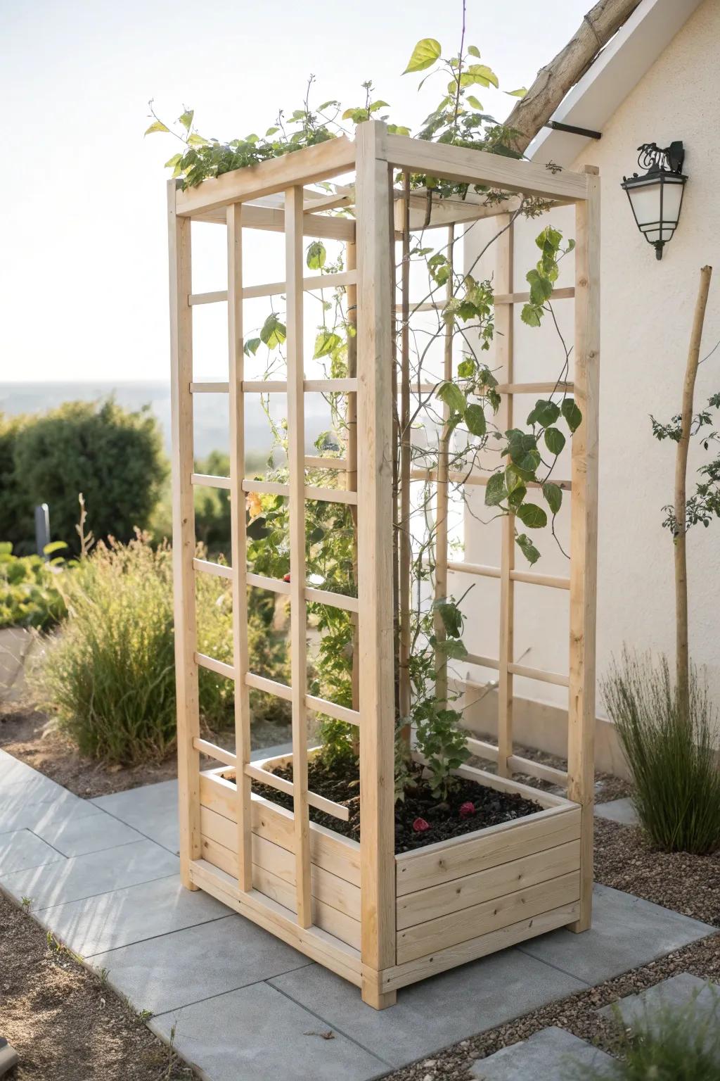 Elevate your garden with a beautifully crafted portable trellis cage – where simplicity meets natural elegance.