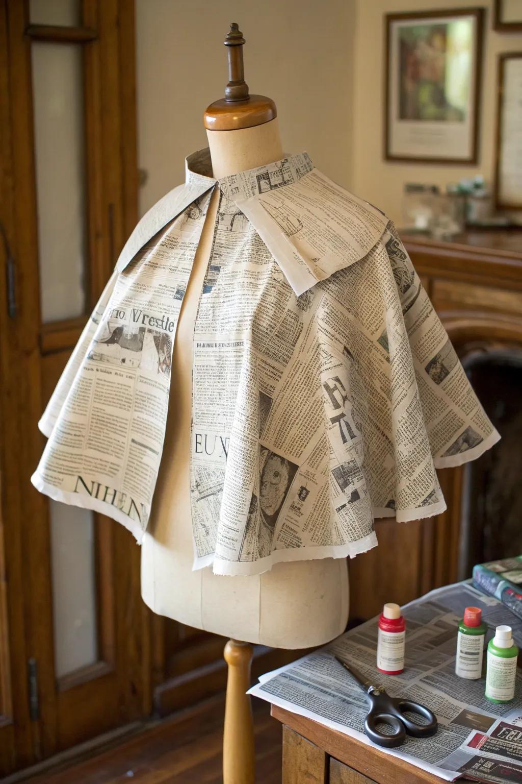 Unleash creativity with this DIY newspaper cape, perfect for imaginative play and crafted with care.