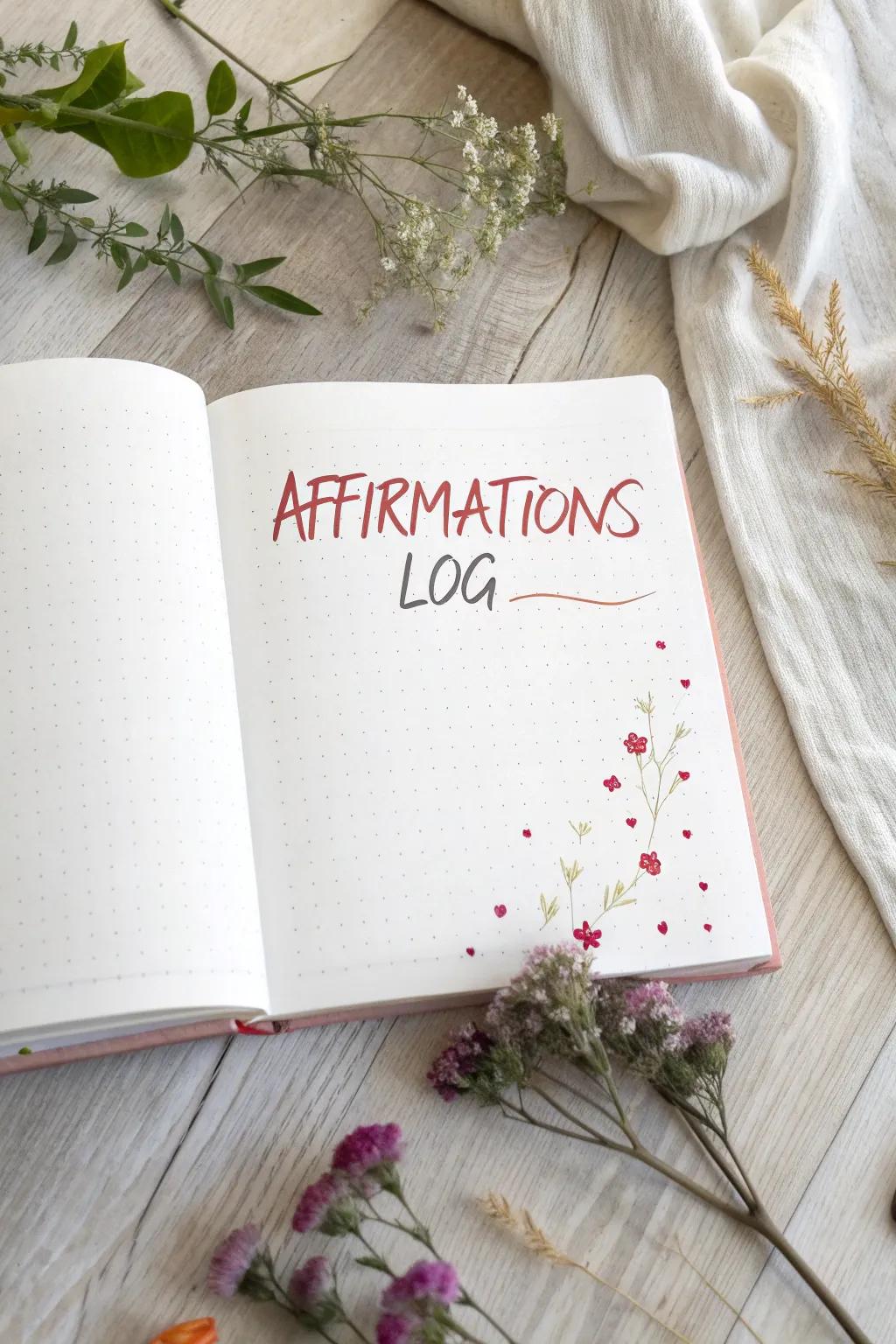 Start your day with positivity and elegance. Discover the art of affirmations in your bullet journal.